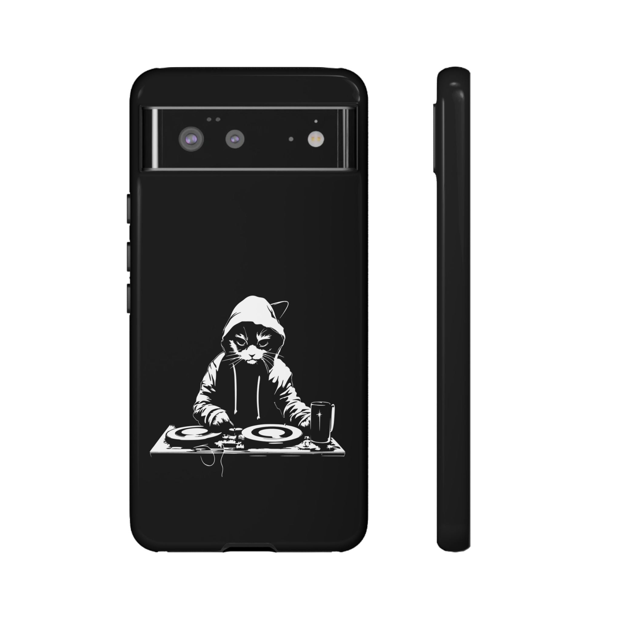 DJ Cat Phone Case, Tough Phone Cover, Pet Lover Gift, Music Enthusiast Accessory, Cute Cat Decor, Unique Case Design