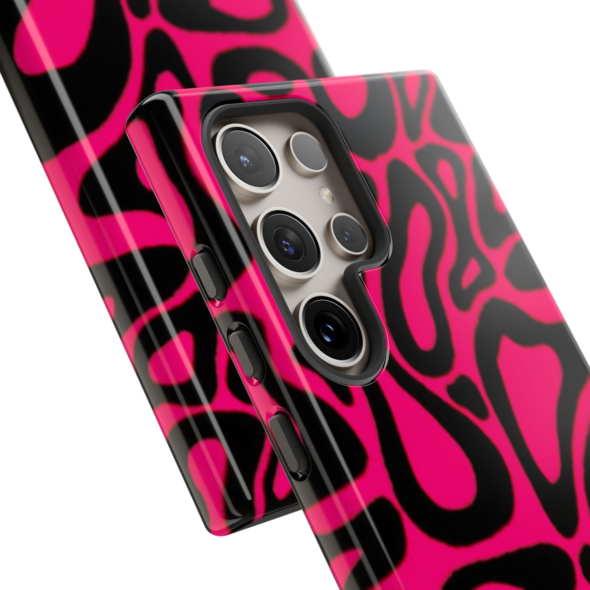 Bold Pink Patterned Phone Case, Stylish Tough Case, Trendy Accessory, Gift for Her, Tech Protection