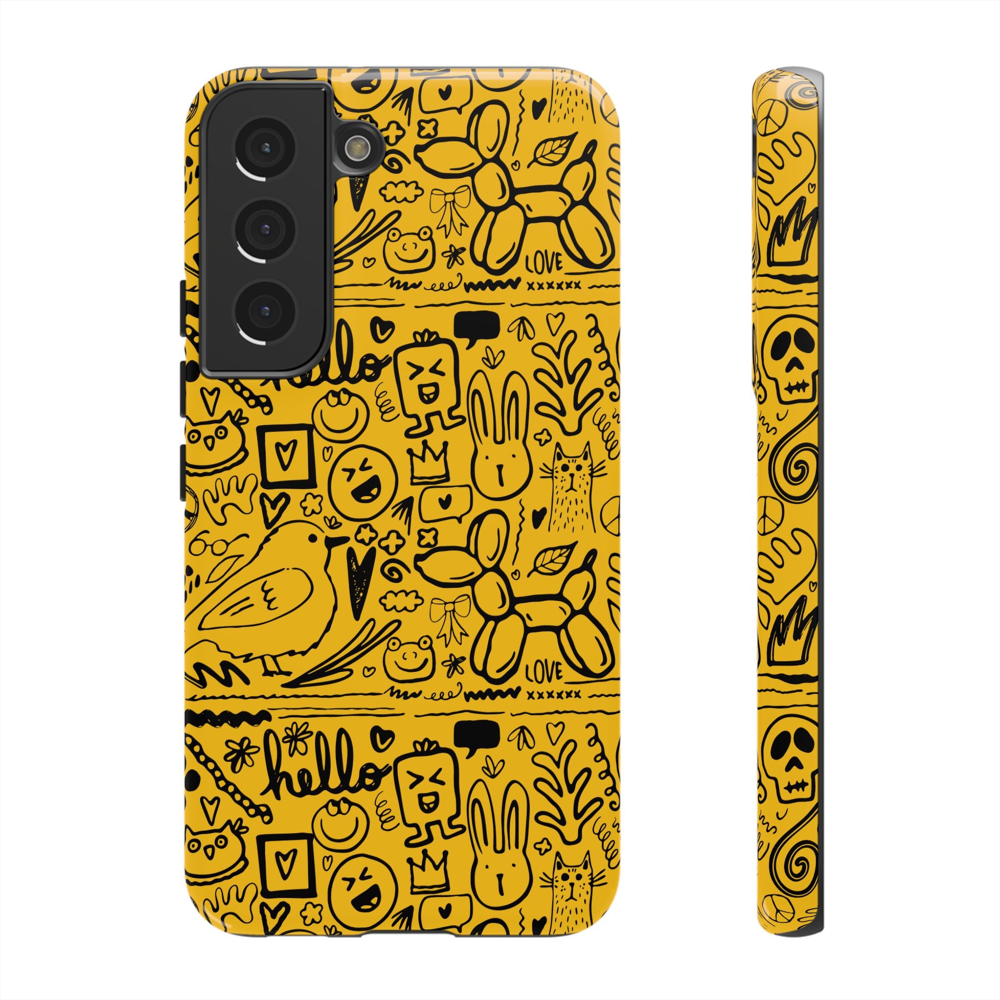 Vibrant Phone Case, Cute Yellow Floral iPhone Cover, Stylish Tough Case, Fun Phone Accessory, Perfect Gift for Teens