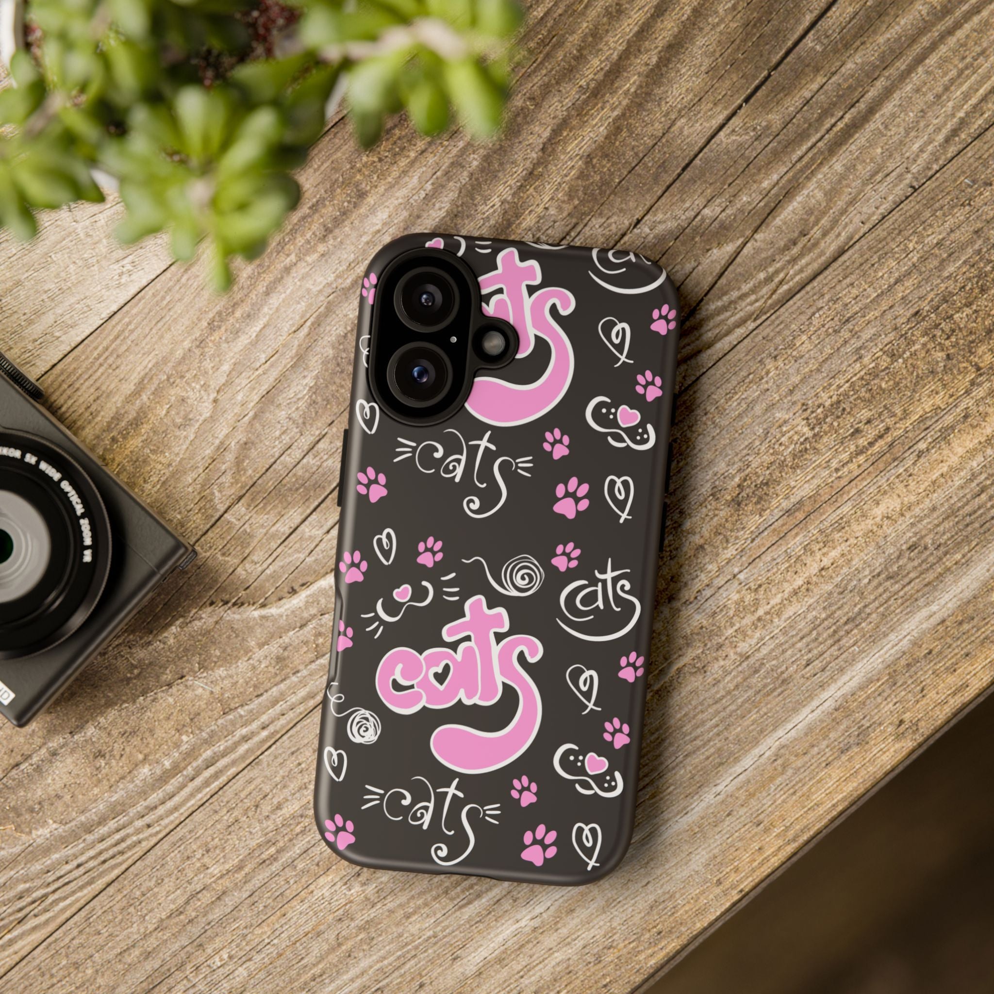 Cute Cat Print Phone Cases, Tough Cases for Cat Lovers, Pet Phone Cover, Gift for Cat Moms, Stylish Phone Accessories