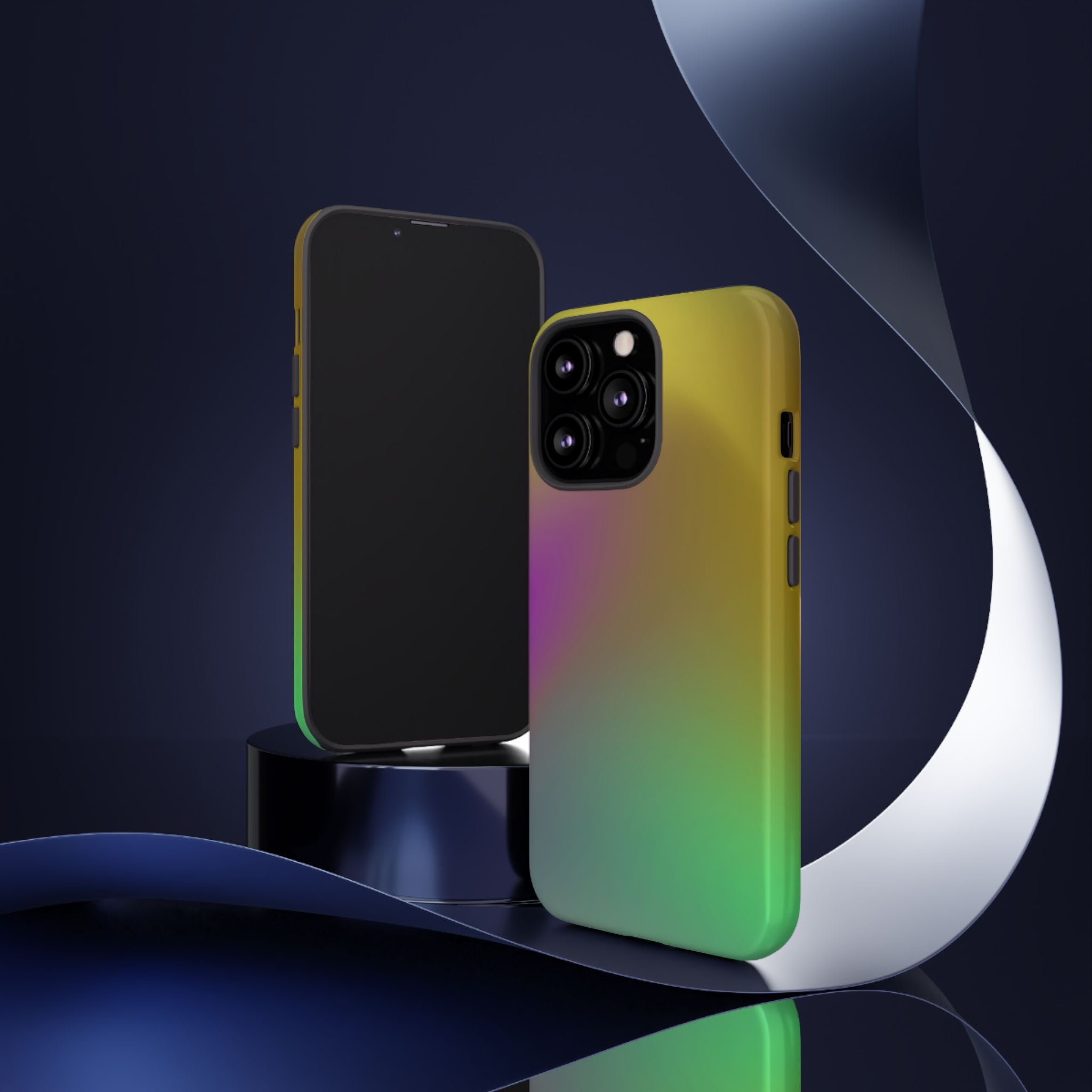 Vibrant Phone Case, Tough Cases, Colorful Phone Cover, Durable Mobile Case, Yellow Green Gradient Design
