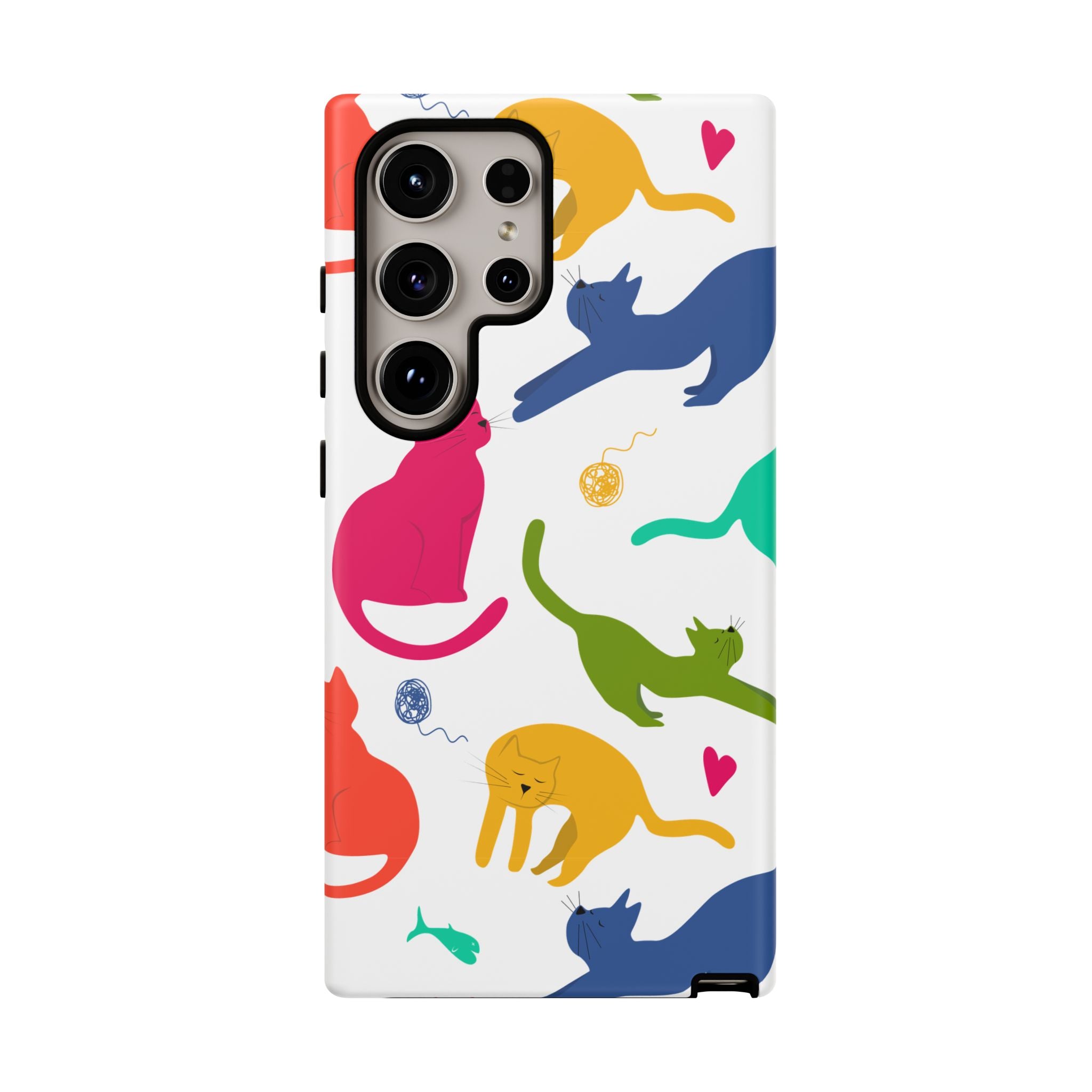 Colorful Cat Phone Case, Fun Pet Lover Gift, Tough Phone Cover, Cute Cat Accessories, Animal Theme Decor