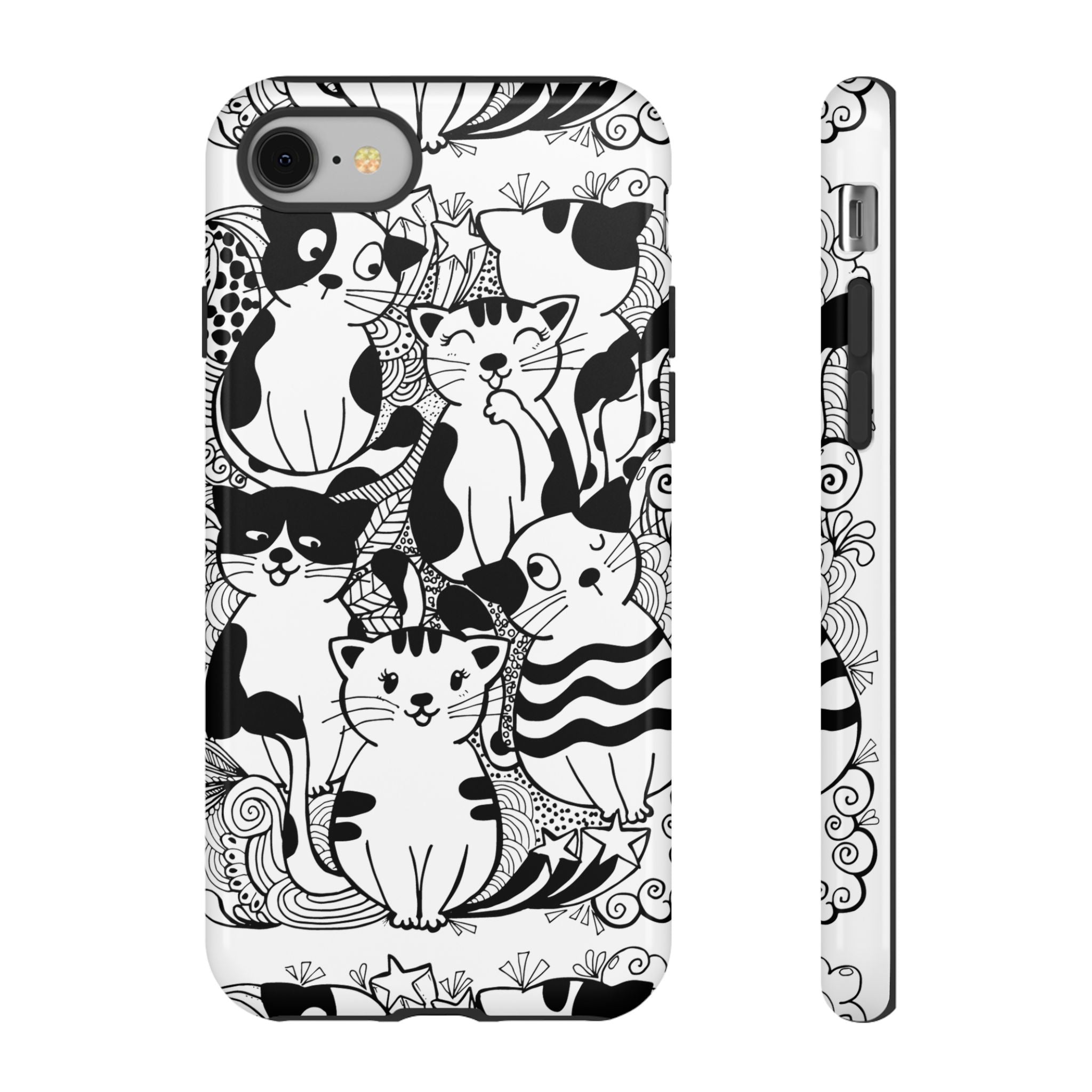 Cat-Themed Phone Case, Cute Cat Art, Pet Lover Gift, Birthday Present, Unique Cat Decor, Fun Tech Accessories, Animal Lover Case