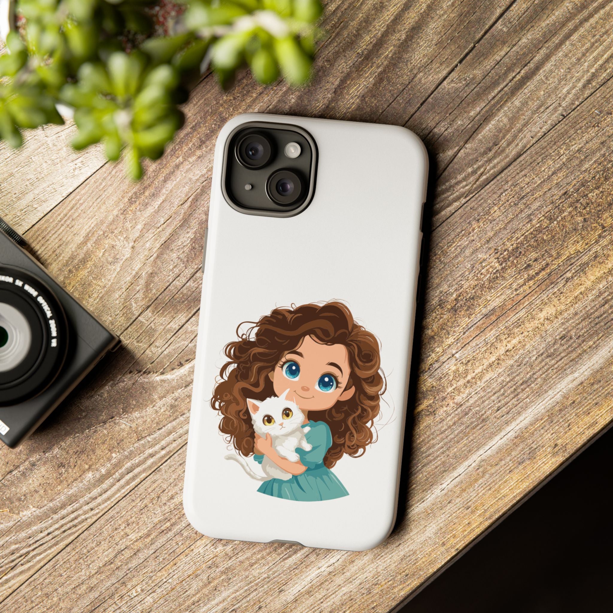 Cute Cat Lover Phone Case, Tough Phone Cover, Pet Lover Gift, Personalized Gift, Kids Phone Case, Animal Lover Accessories