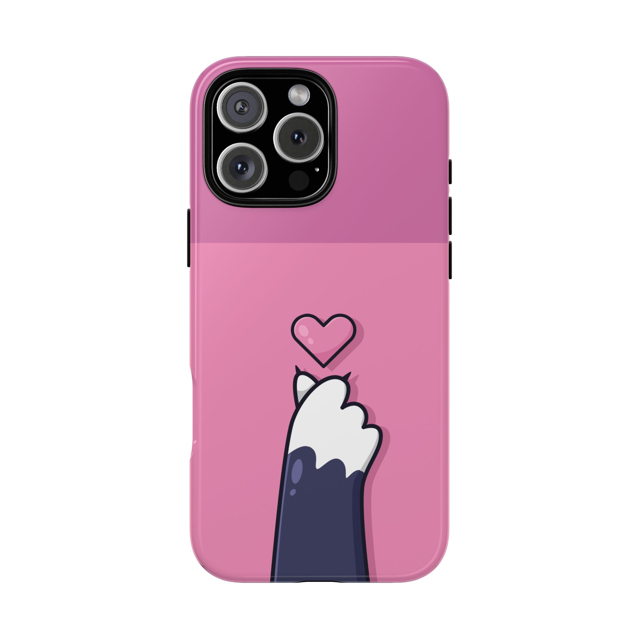 Cute Cat Paw Phone Case, Playful Pet Lover Gift, Animal Print Phone Cover, Heart Design Case, Fun Feminine Case, Kawaii Style