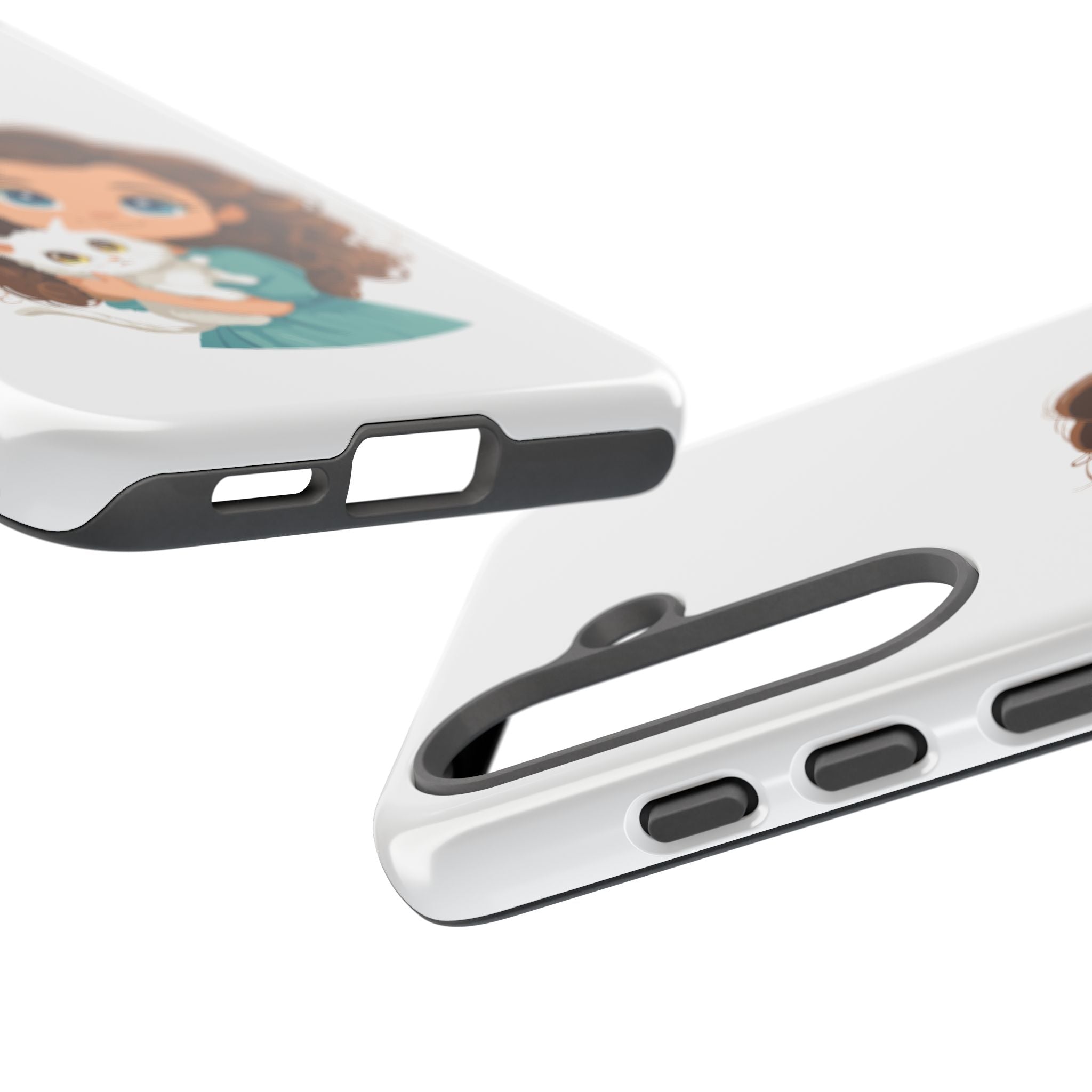 Cute Cat Lover Phone Case, Tough Phone Cover, Pet Lover Gift, Personalized Gift, Kids Phone Case, Animal Lover Accessories