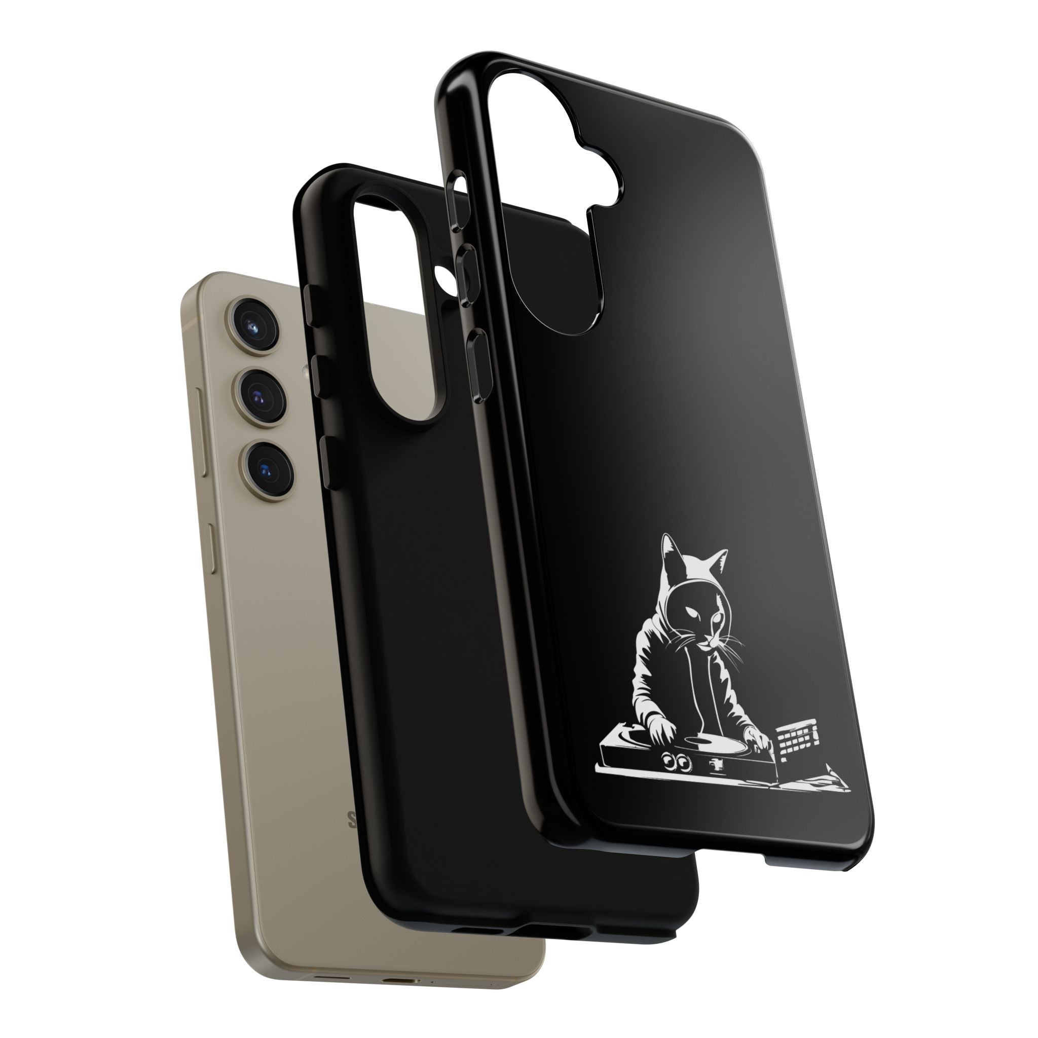 Cat DJ Phone Case | Stylish Tough Cases for Music Lovers, Gift for Cat Owners, Unique Phone Accessory, Cool Tech Gear