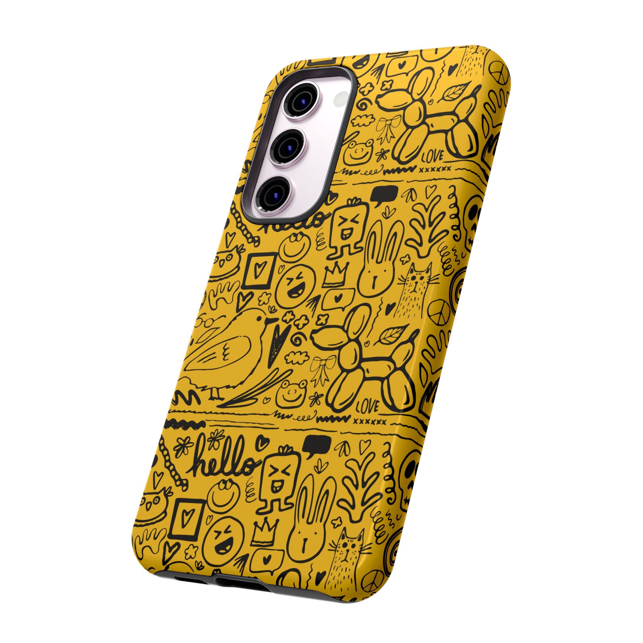 Vibrant Phone Case, Cute Yellow Floral iPhone Cover, Stylish Tough Case, Fun Phone Accessory, Perfect Gift for Teens