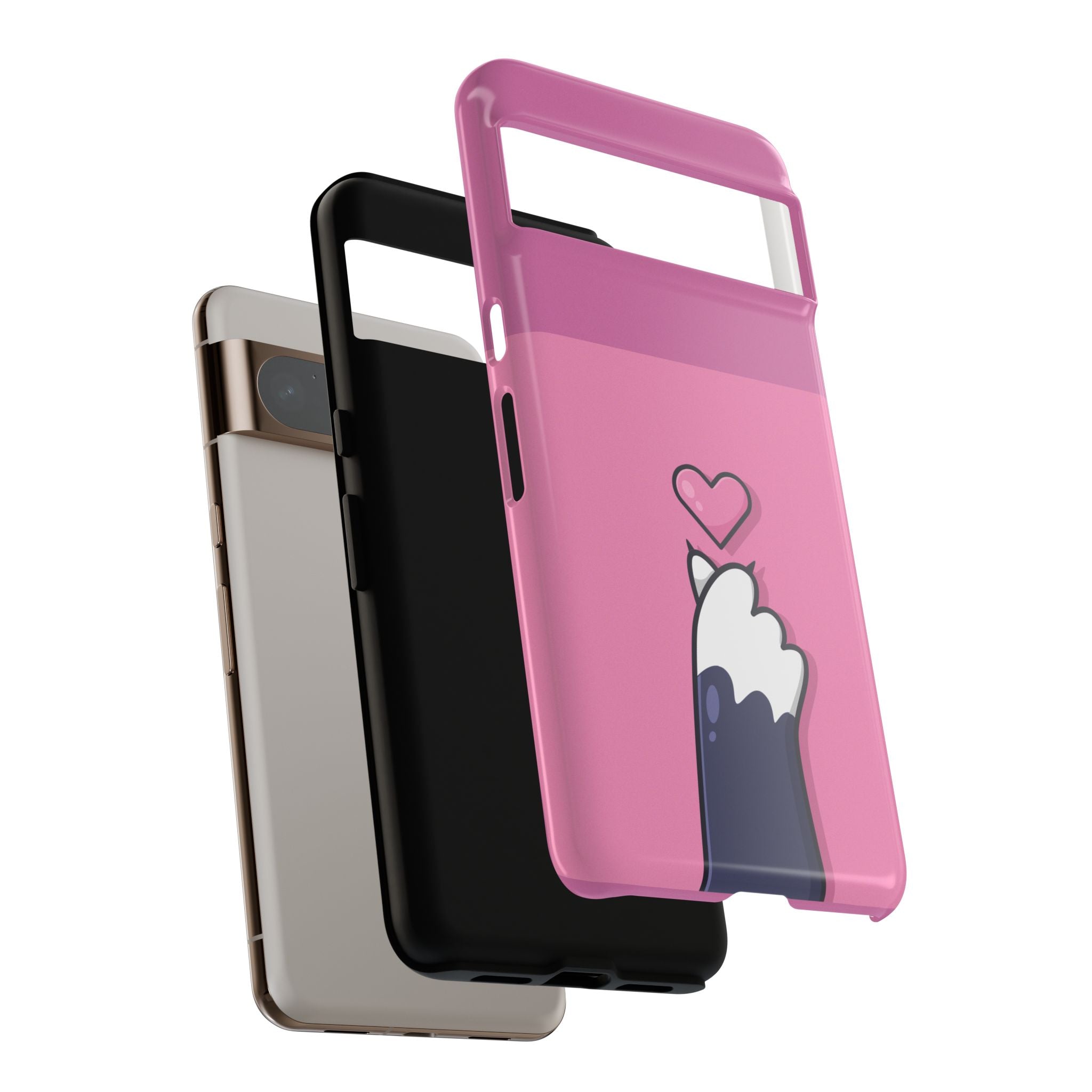 Cute Cat Paw Phone Case, Playful Pet Lover Gift, Animal Print Phone Cover, Heart Design Case, Fun Feminine Case, Kawaii Style