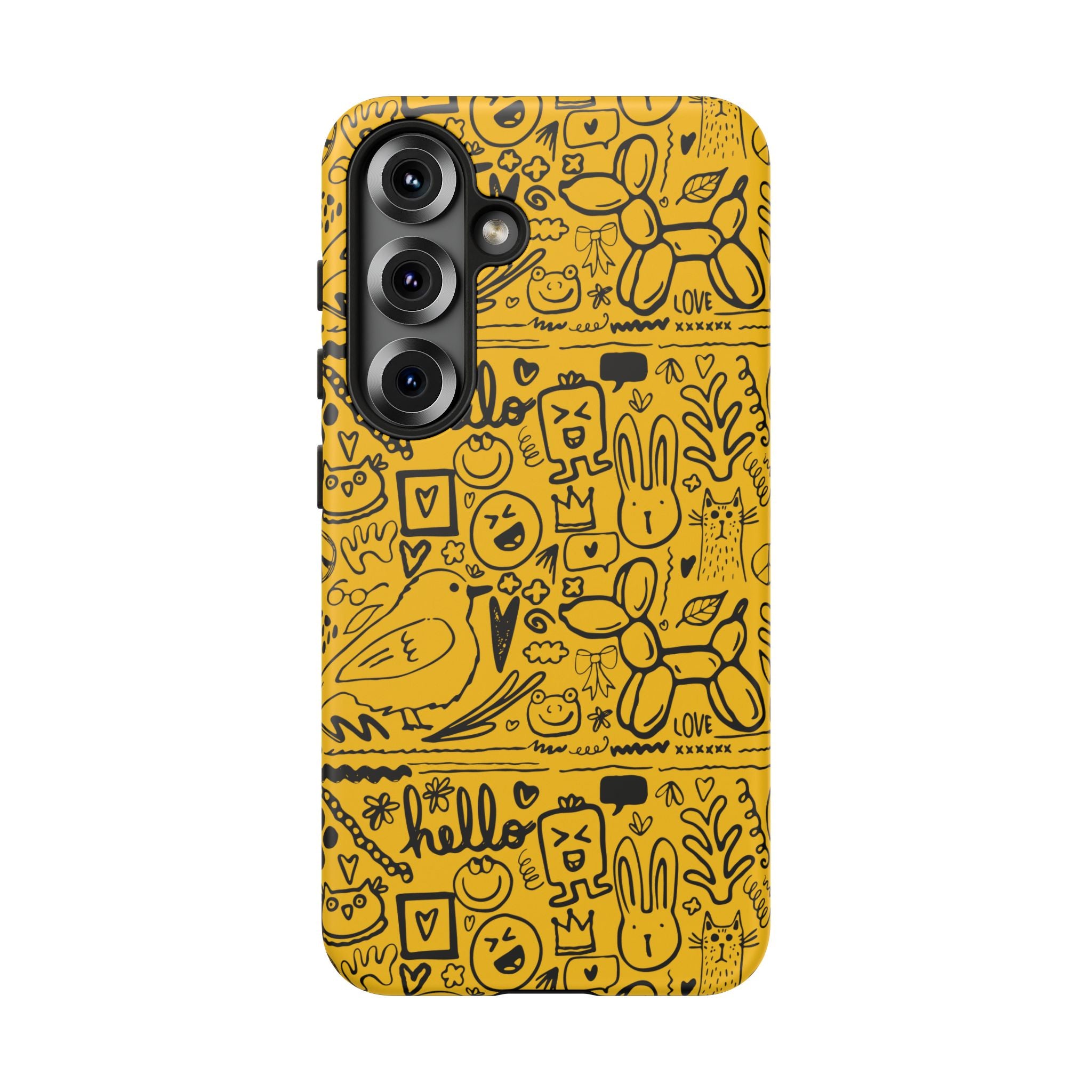 Vibrant Phone Case, Cute Yellow Floral iPhone Cover, Stylish Tough Case, Fun Phone Accessory, Perfect Gift for Teens