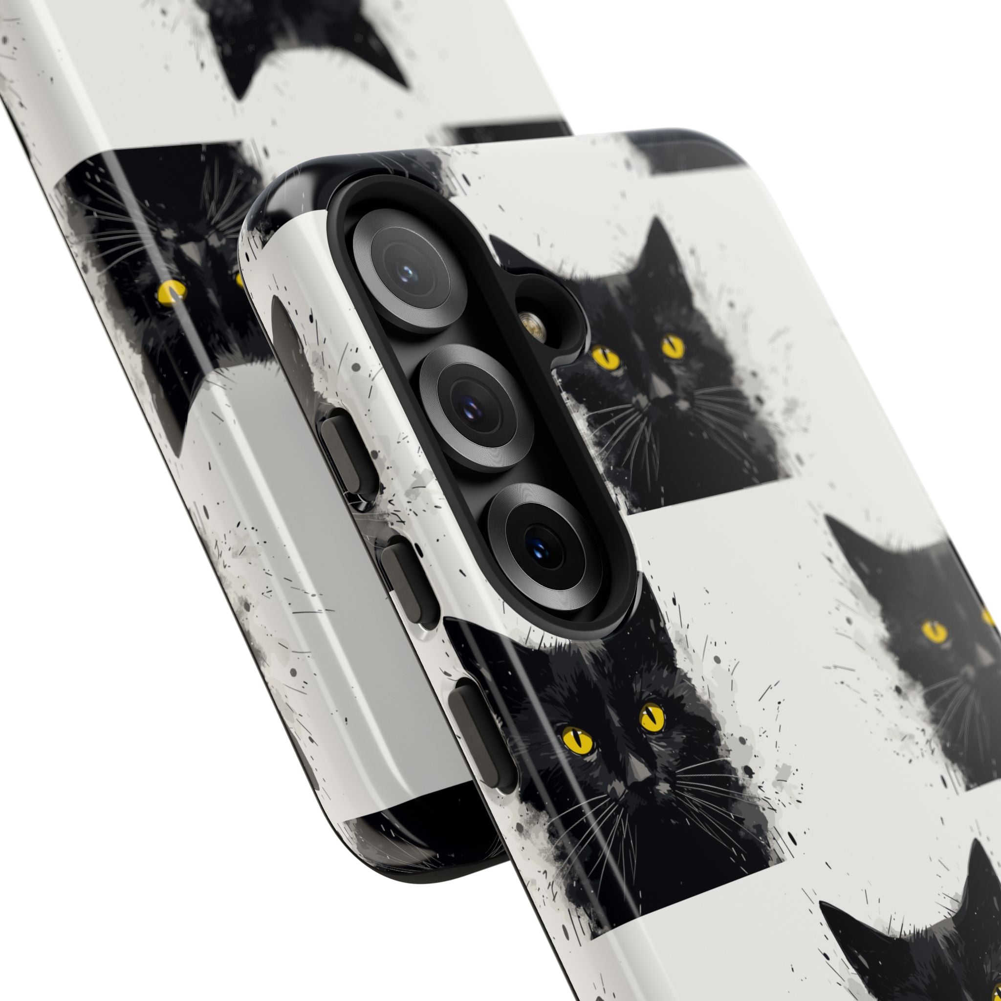 Black Cat Phone Case, Tough Cases, Cat Lover Gift, Unique Design, Halloween, Animal Accessories, Custom Phone Cover