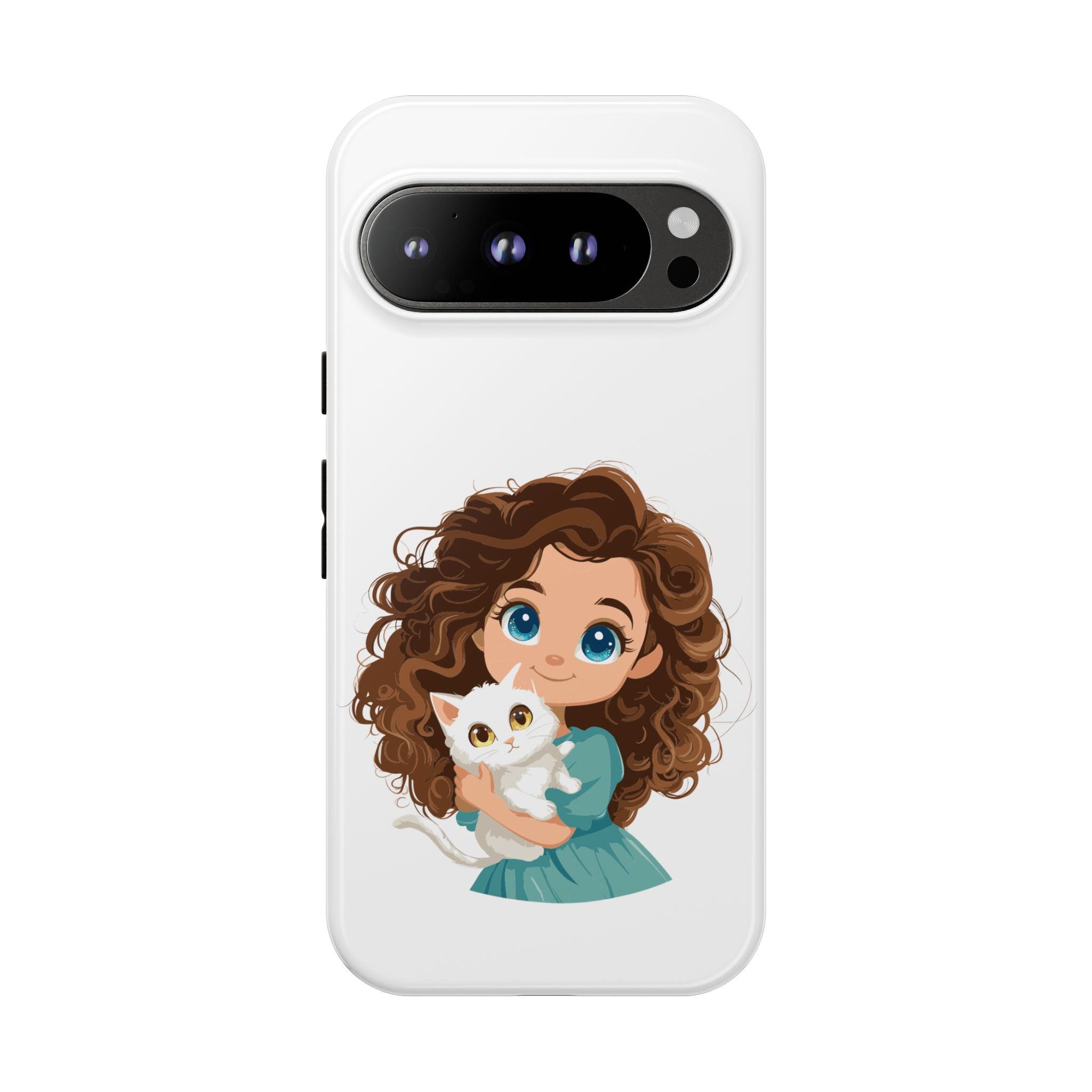 Cute Cat Lover Phone Case, Tough Phone Cover, Pet Lover Gift, Personalized Gift, Kids Phone Case, Animal Lover Accessories