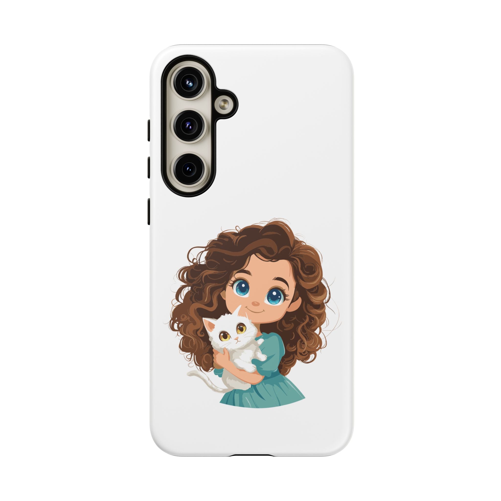 Cute Cat Lover Phone Case, Tough Phone Cover, Pet Lover Gift, Personalized Gift, Kids Phone Case, Animal Lover Accessories