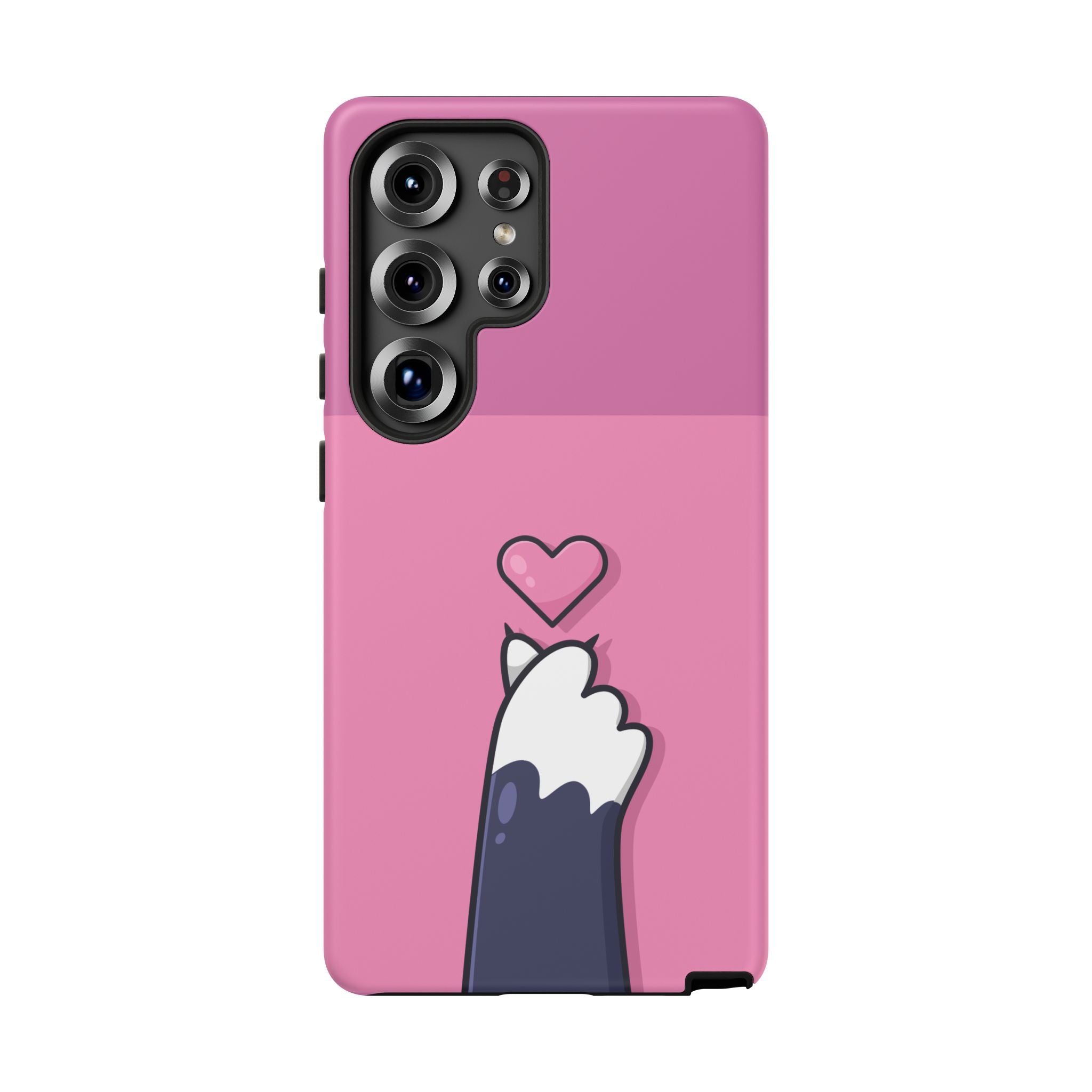 Cute Cat Paw Phone Case, Playful Pet Lover Gift, Animal Print Phone Cover, Heart Design Case, Fun Feminine Case, Kawaii Style