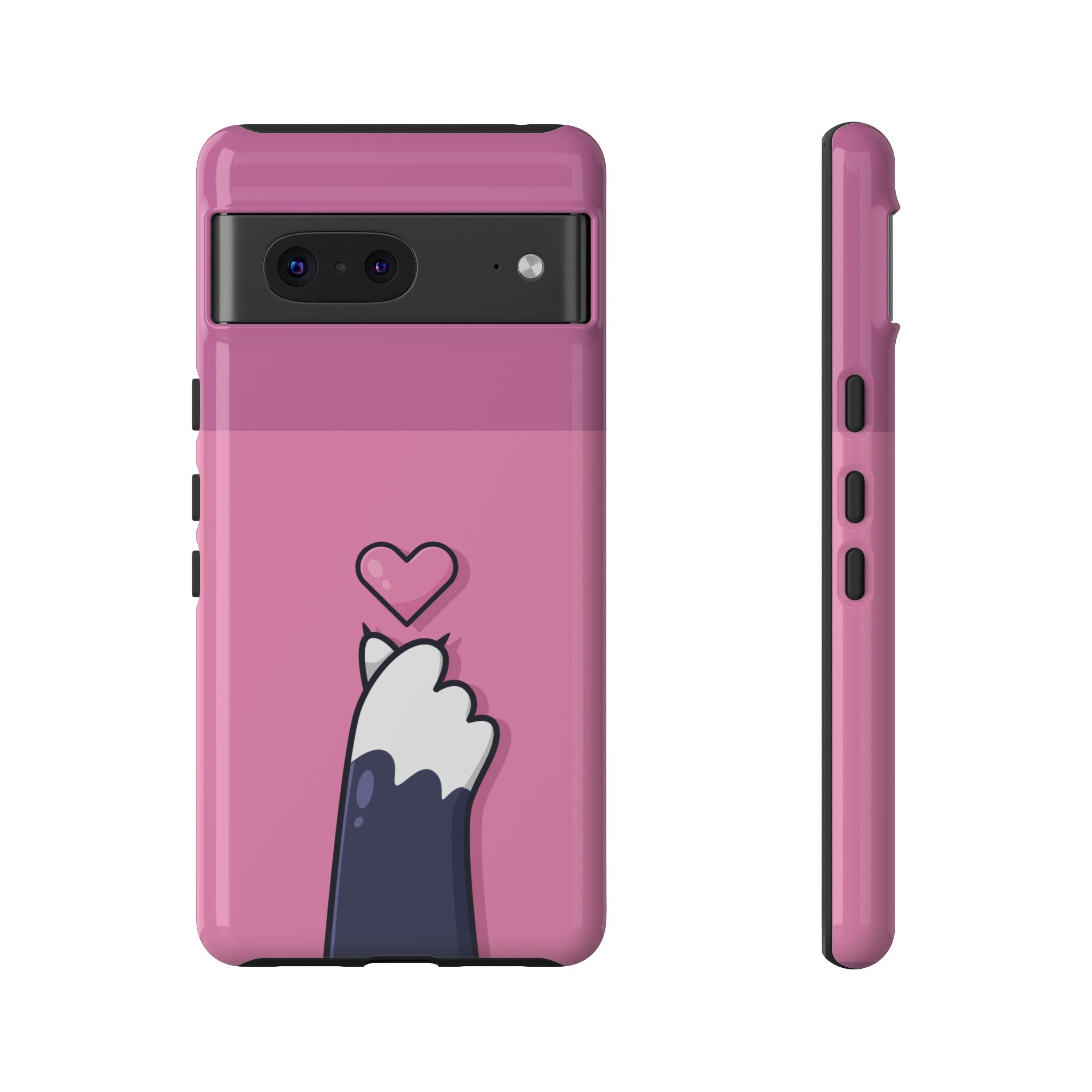 Cute Cat Paw Phone Case, Playful Pet Lover Gift, Animal Print Phone Cover, Heart Design Case, Fun Feminine Case, Kawaii Style