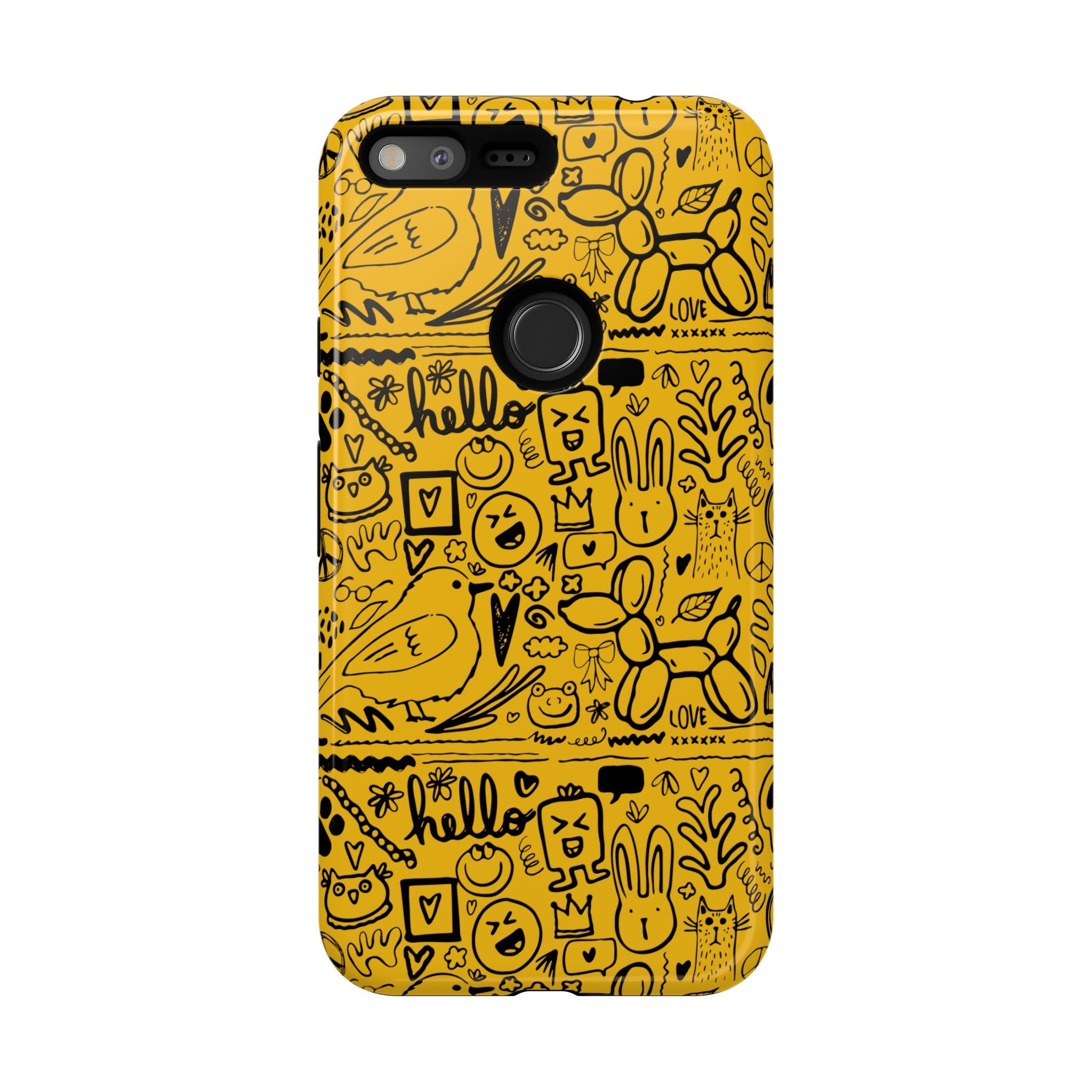 Vibrant Phone Case, Cute Yellow Floral iPhone Cover, Stylish Tough Case, Fun Phone Accessory, Perfect Gift for Teens