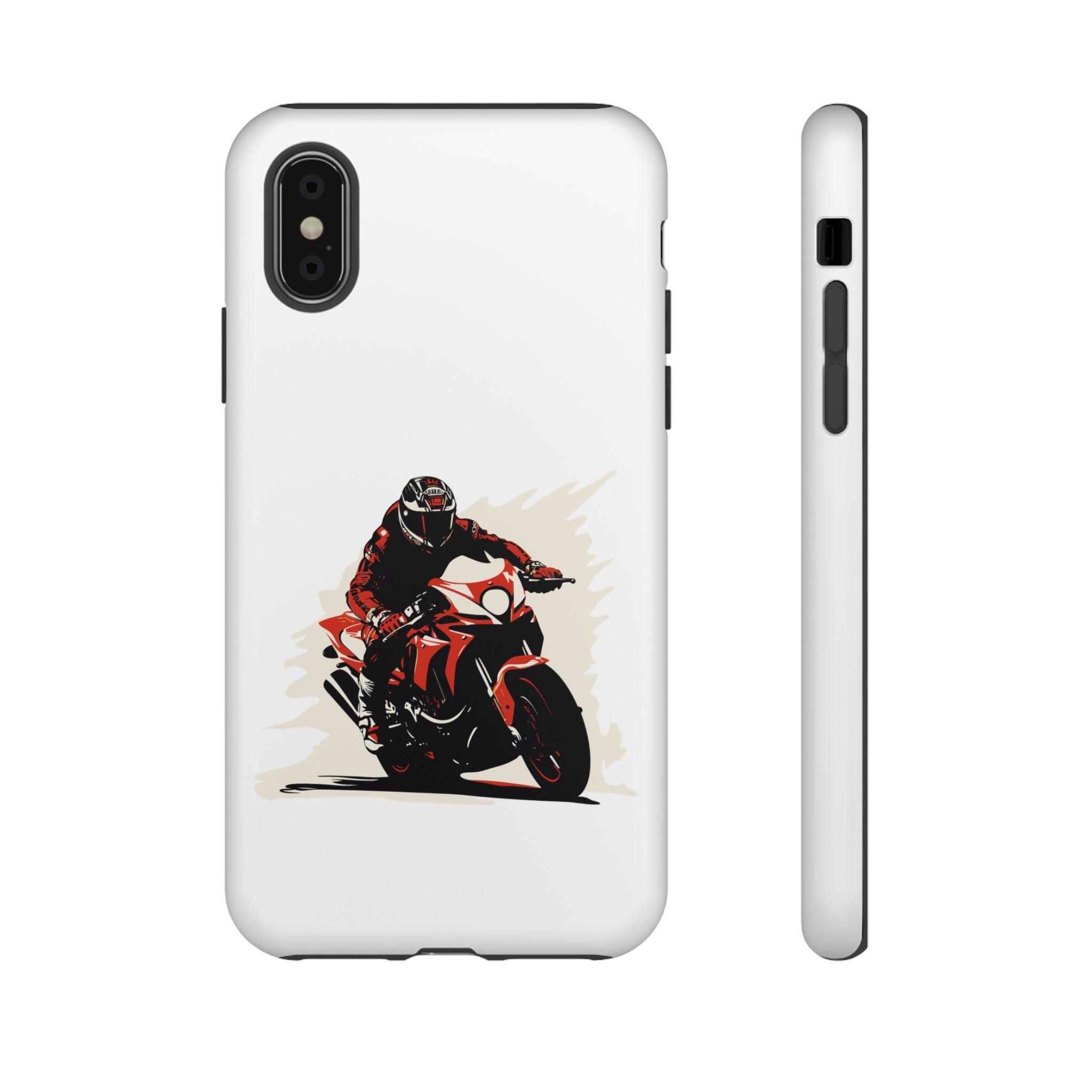 Motorcycle Phone Case, Tough Cases for Riders, Biker Accessory, Gifts for Motorcyclists, Red Bike Design