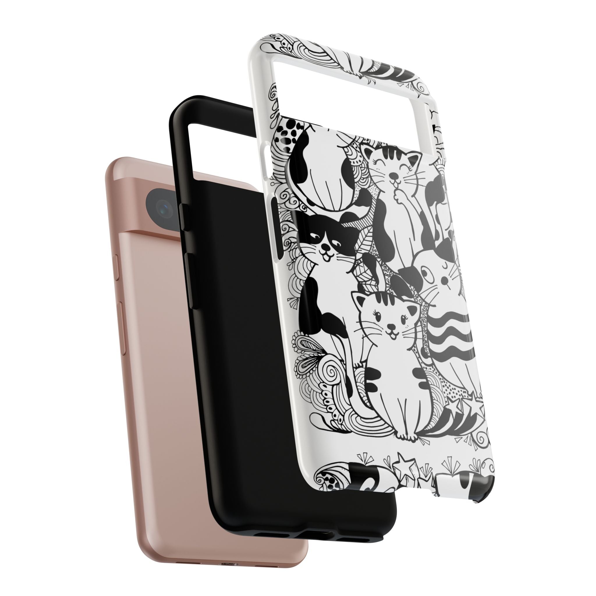Cat-Themed Phone Case, Cute Cat Art, Pet Lover Gift, Birthday Present, Unique Cat Decor, Fun Tech Accessories, Animal Lover Case