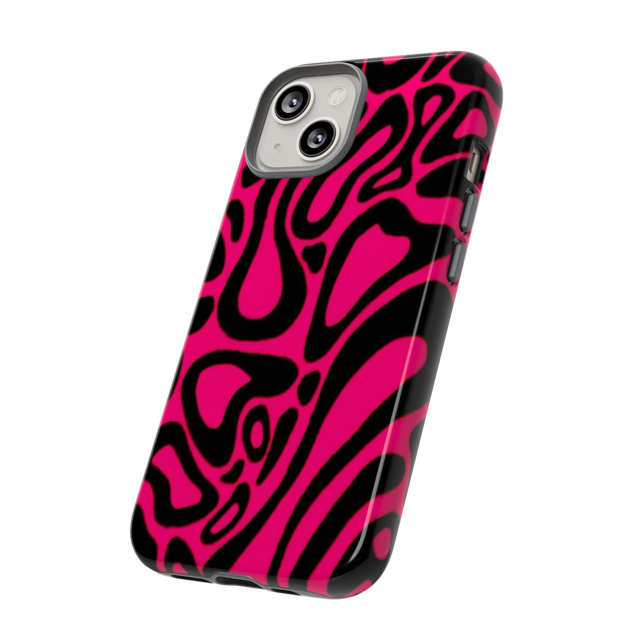 Bold Pink Patterned Phone Case, Stylish Tough Case, Trendy Accessory, Gift for Her, Tech Protection