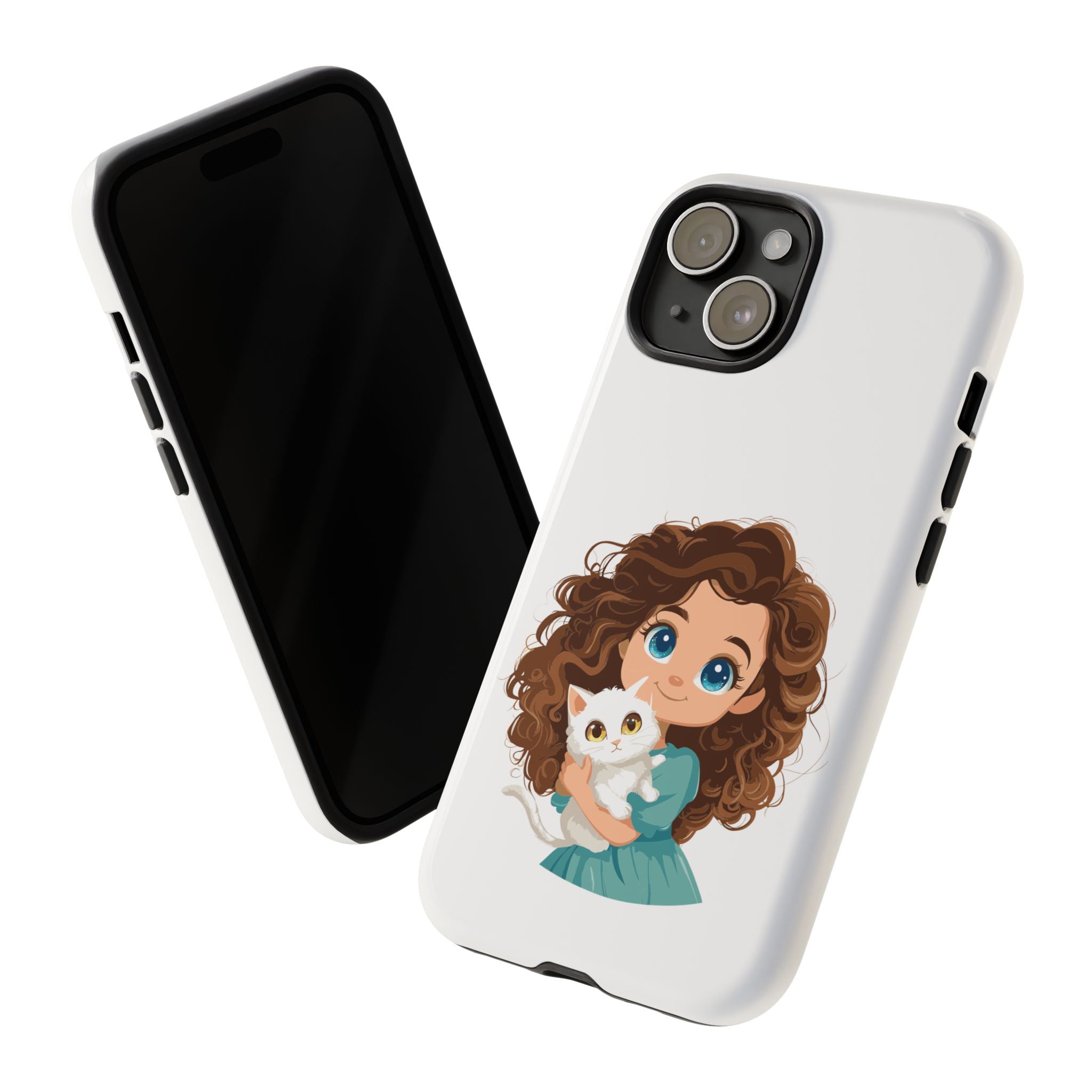 Cute Cat Lover Phone Case, Tough Phone Cover, Pet Lover Gift, Personalized Gift, Kids Phone Case, Animal Lover Accessories