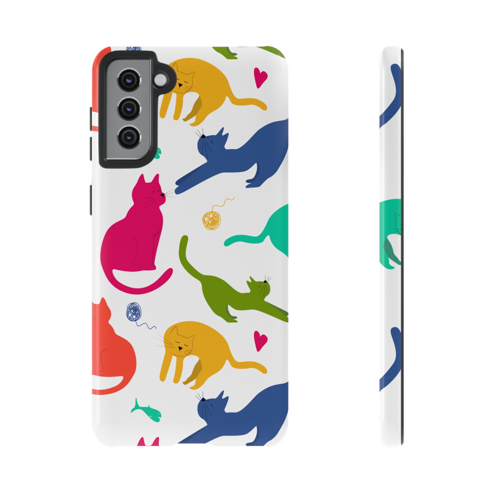 Colorful Cat Phone Case, Fun Pet Lover Gift, Tough Phone Cover, Cute Cat Accessories, Animal Theme Decor