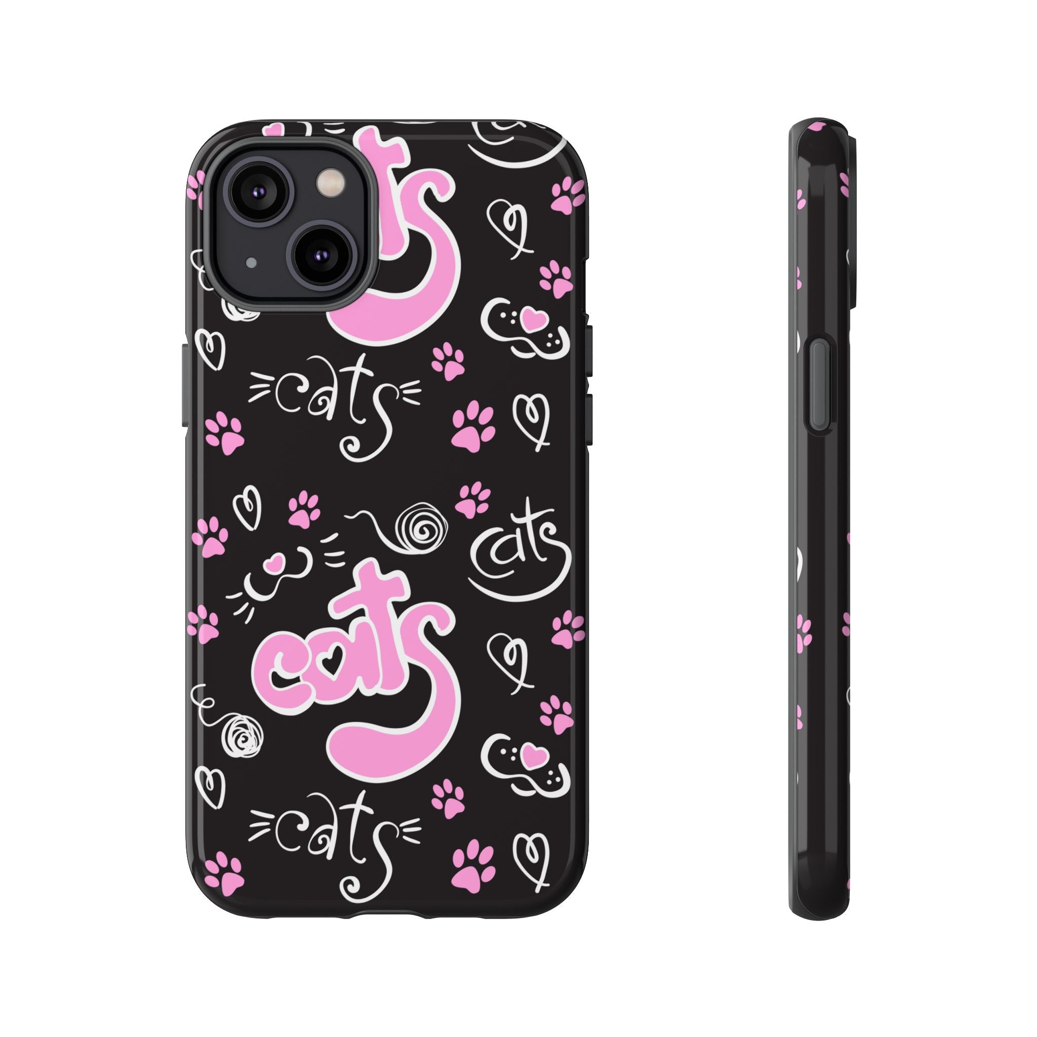 Cute Cat Print Phone Cases, Tough Cases for Cat Lovers, Pet Phone Cover, Gift for Cat Moms, Stylish Phone Accessories
