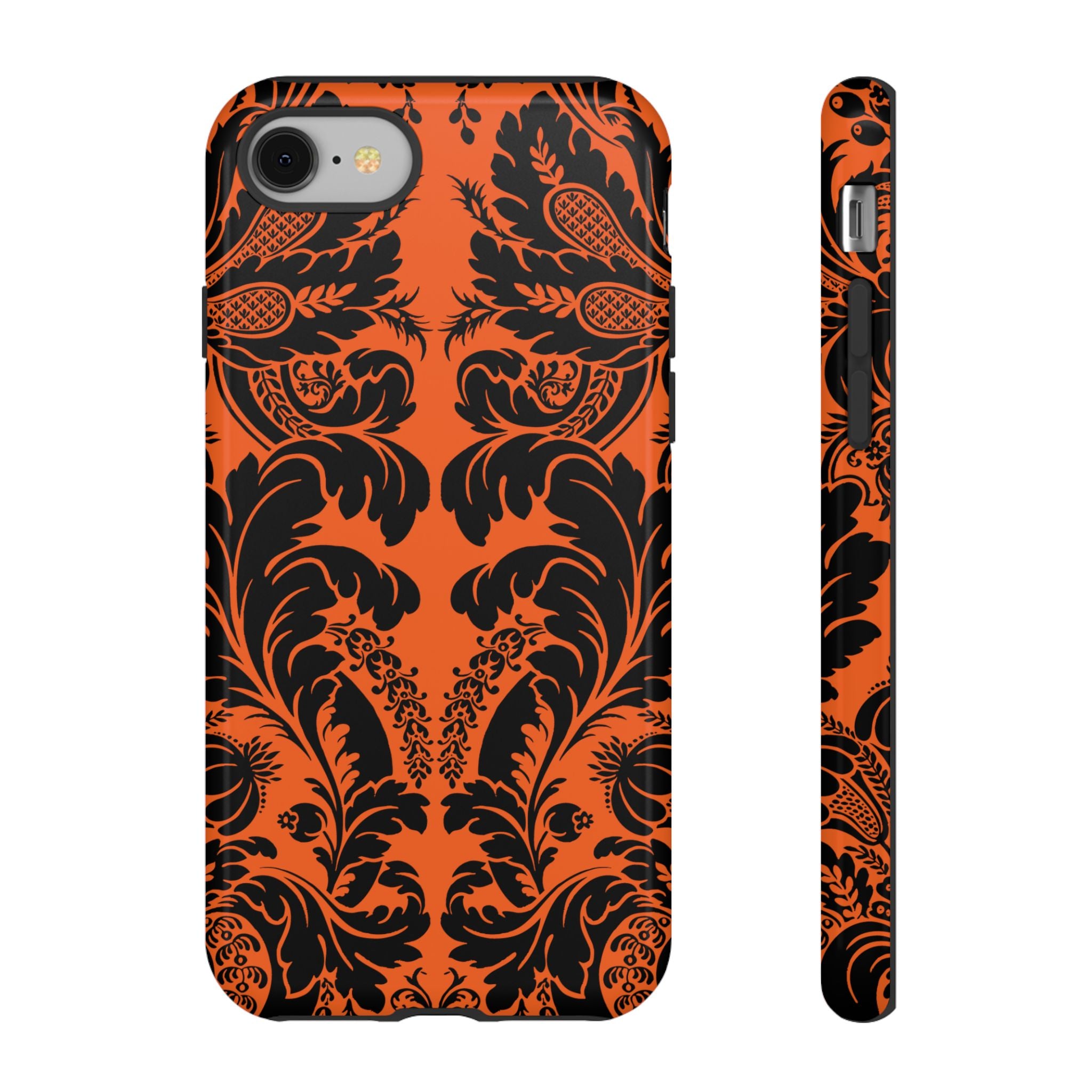 Elegant Phone Case with Orange Floral Design | Tough Cases, Smartphone Cover, Gift for Her, Floral Patterns, Stylish Accessories