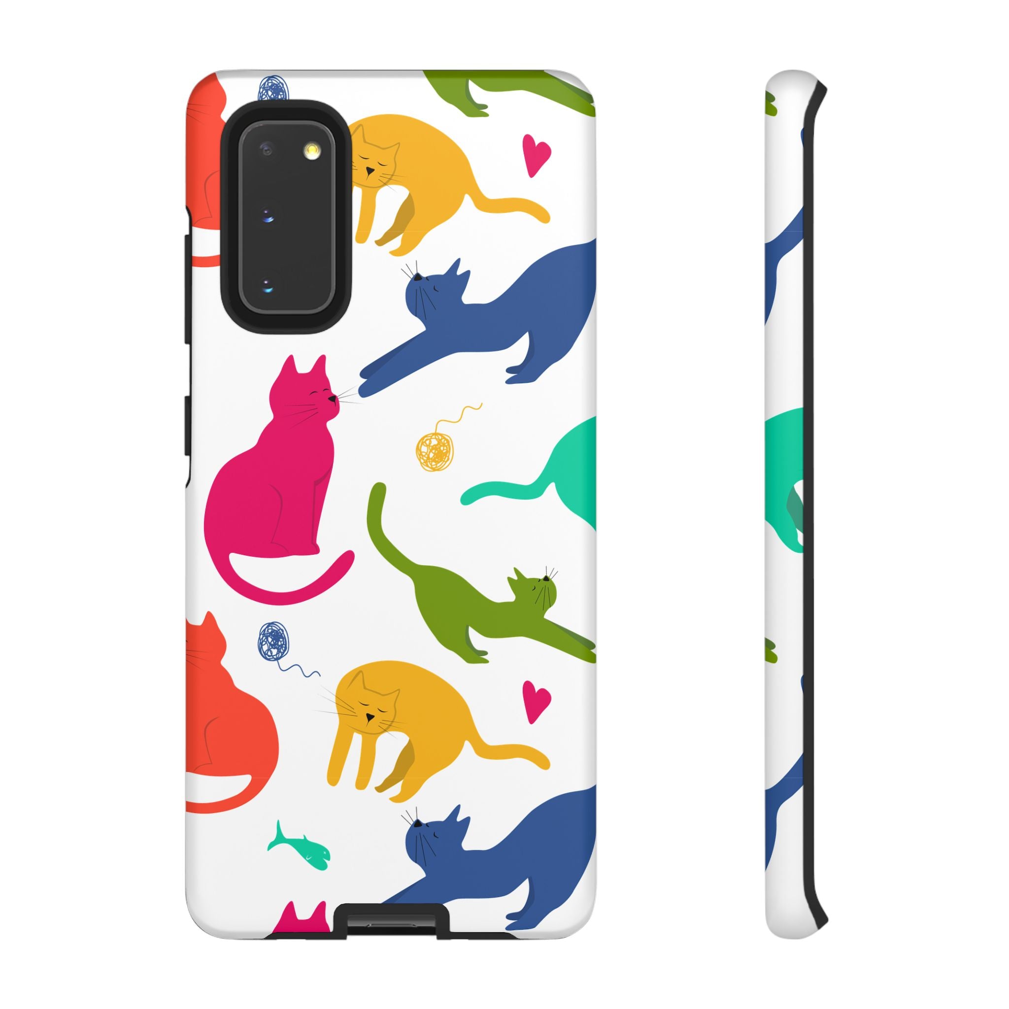 Colorful Cat Phone Case, Fun Pet Lover Gift, Tough Phone Cover, Cute Cat Accessories, Animal Theme Decor