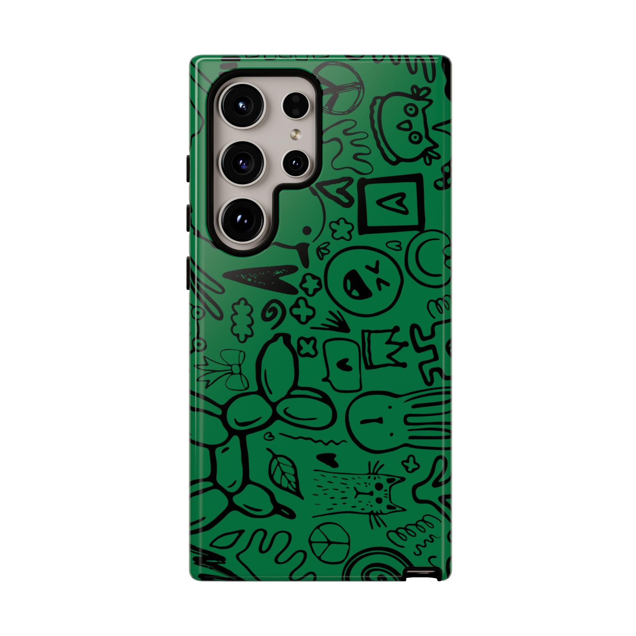 Playful Phone Case, Vibrant Green Tough Case, Quirky Graphic Design, Unique Gift for Kids, Fun Accessories, Christmas, Birthday