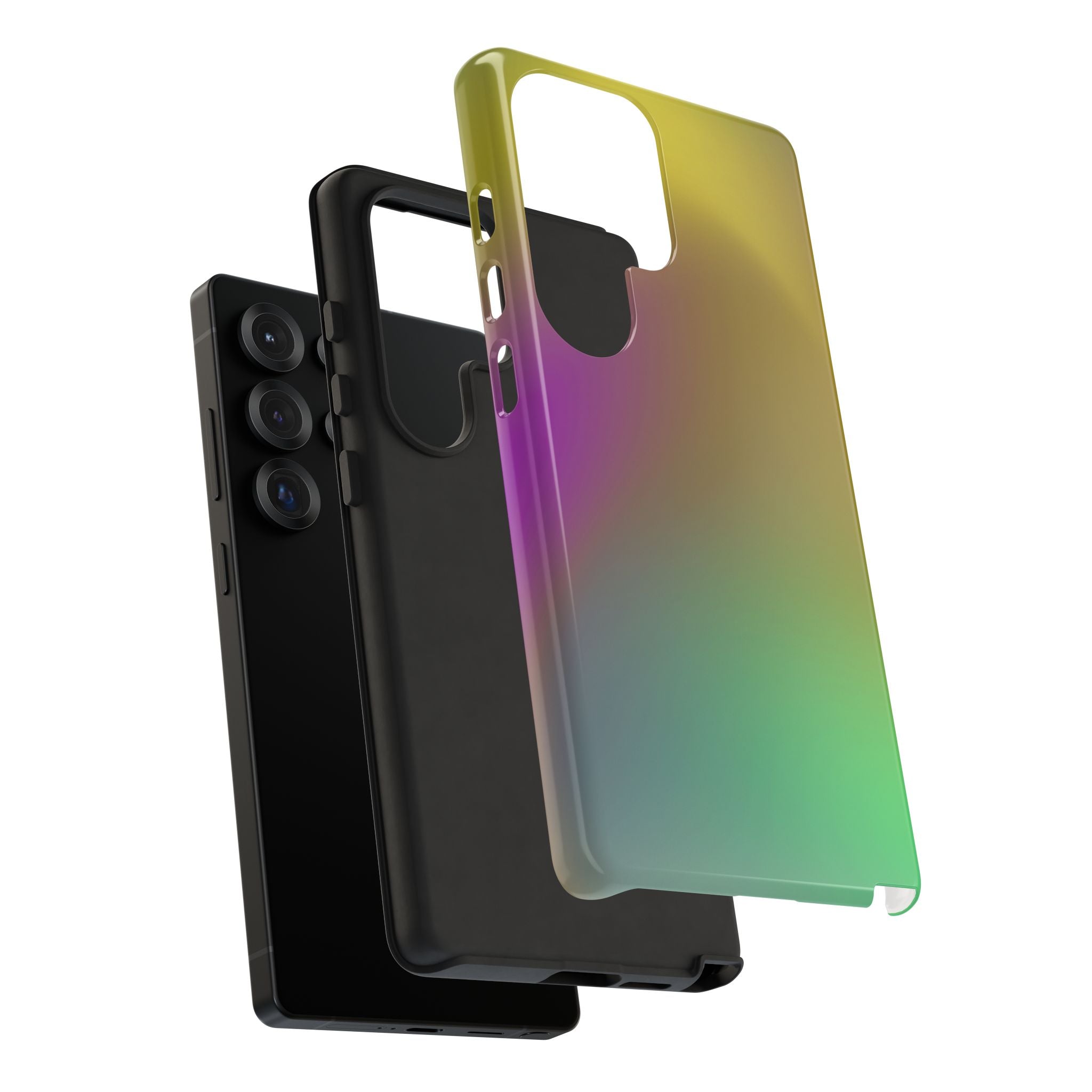 Vibrant Phone Case, Tough Cases, Colorful Phone Cover, Durable Mobile Case, Yellow Green Gradient Design