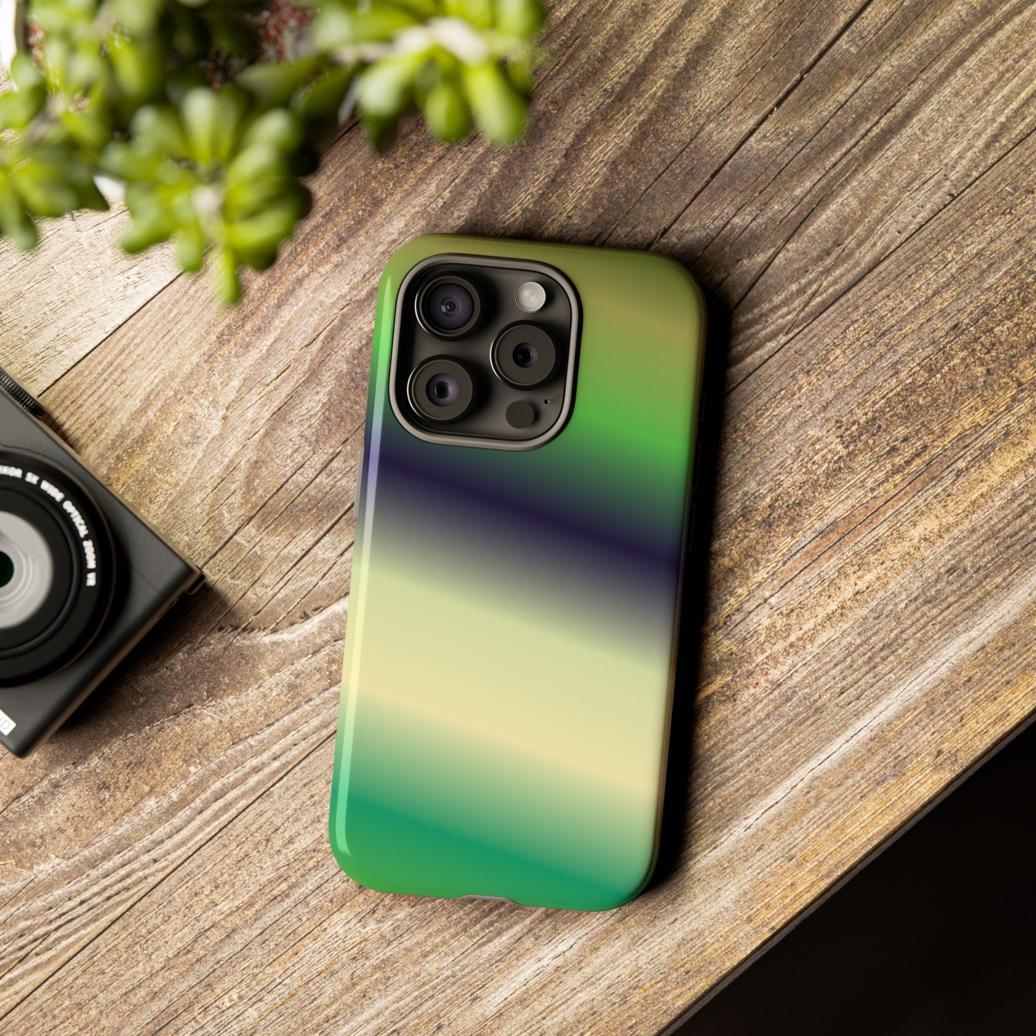 Gradient Phone Case - Tough Cases, Unique Cell Phone Cover, Stylish Tech Accessories, Green and Black Gradient, Perfect Gift