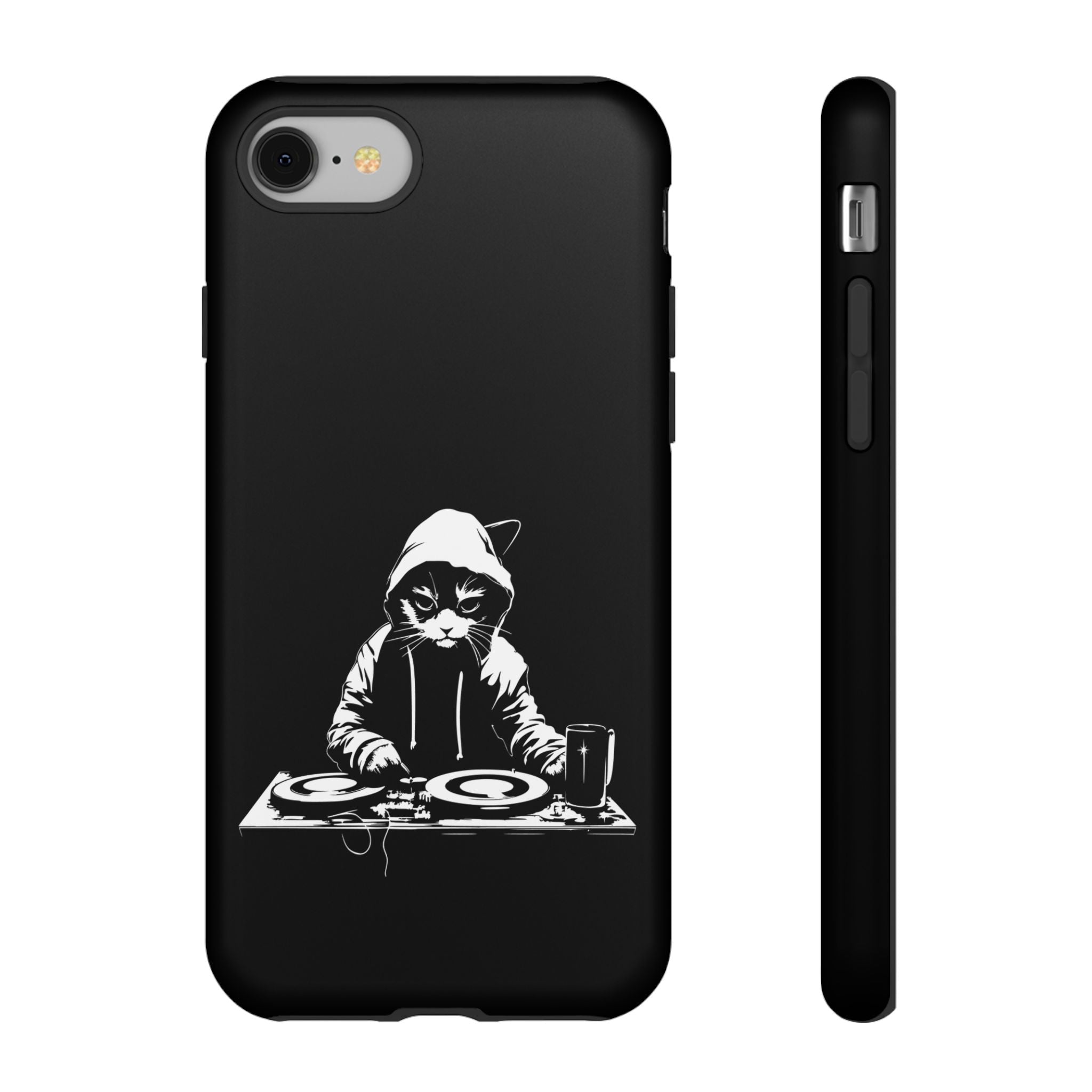 DJ Cat Phone Case, Tough Phone Cover, Pet Lover Gift, Music Enthusiast Accessory, Cute Cat Decor, Unique Case Design