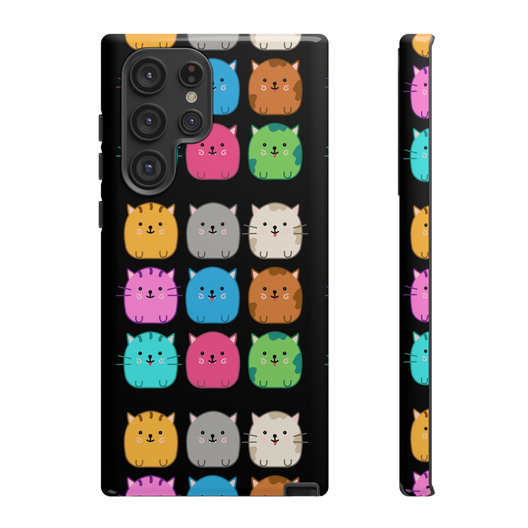 Cute Cat Phone Case, Kawaii Animal Lover Gift, Tough Phone Cover for Kids and Adults, Fun Cat Designs for Birthdays, Pet Lovers
