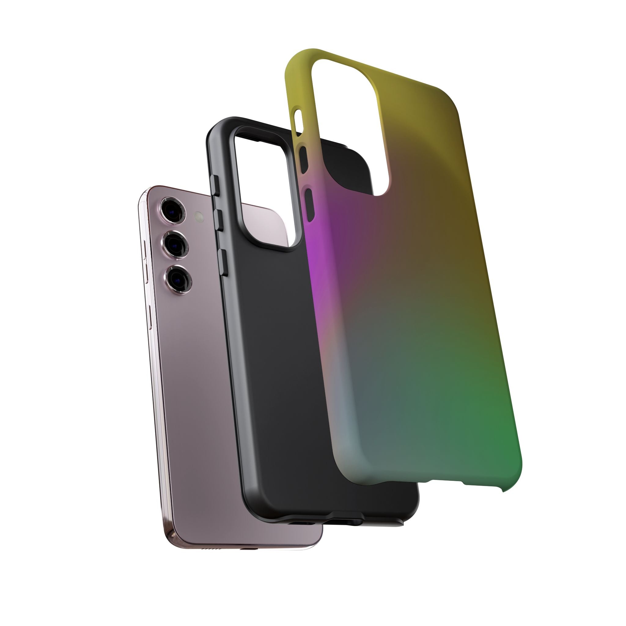 Vibrant Phone Case, Tough Cases, Colorful Phone Cover, Durable Mobile Case, Yellow Green Gradient Design