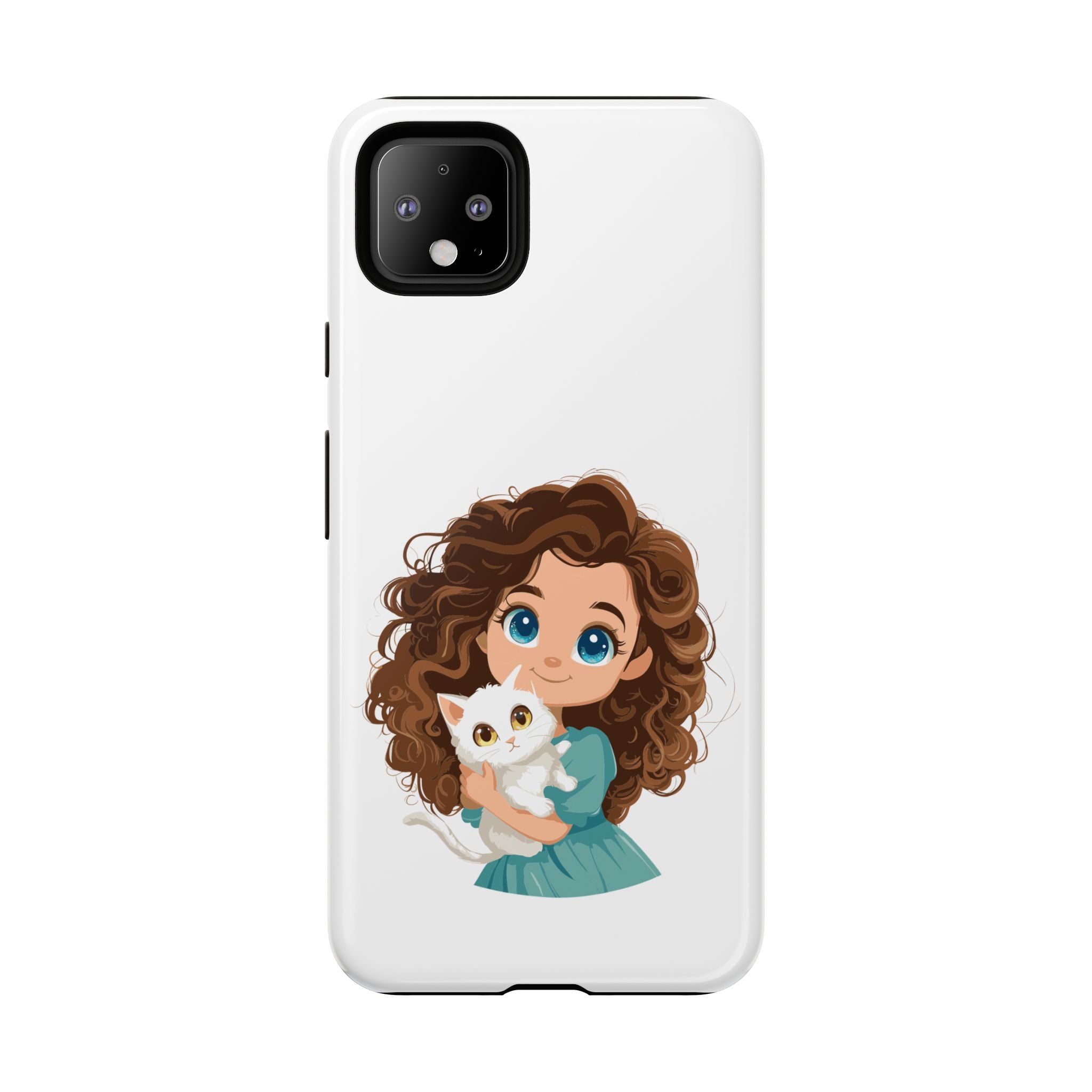 Cute Cat Lover Phone Case, Tough Phone Cover, Pet Lover Gift, Personalized Gift, Kids Phone Case, Animal Lover Accessories