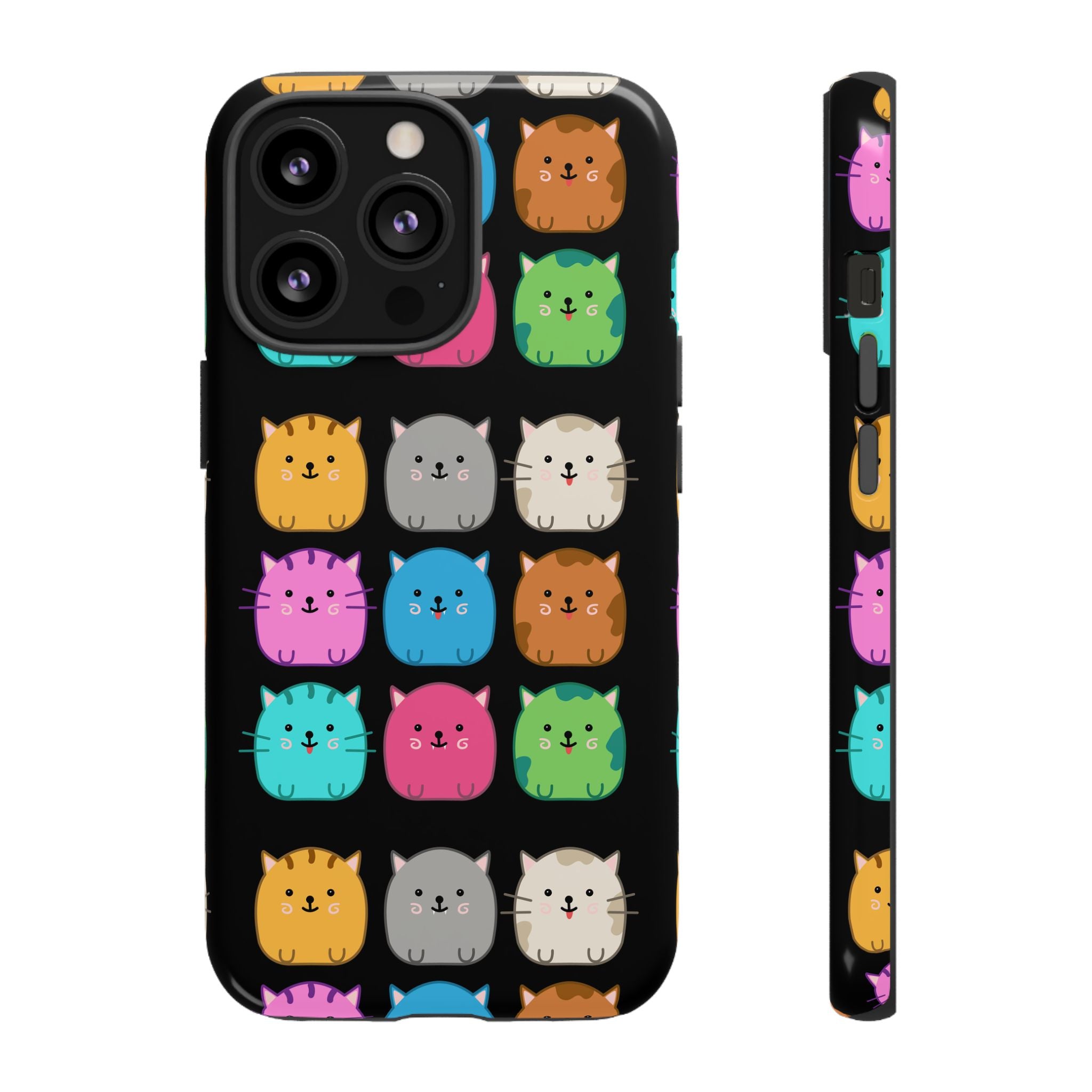 Cute Cat Phone Case, Kawaii Animal Lover Gift, Tough Phone Cover for Kids and Adults, Fun Cat Designs for Birthdays, Pet Lovers