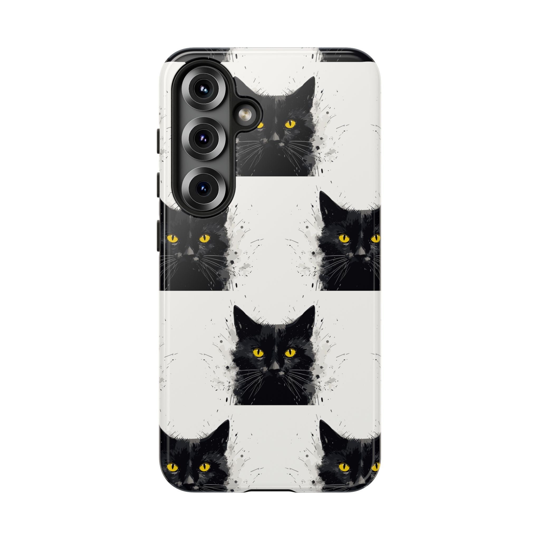 Black Cat Phone Case, Tough Cases, Cat Lover Gift, Unique Design, Halloween, Animal Accessories, Custom Phone Cover