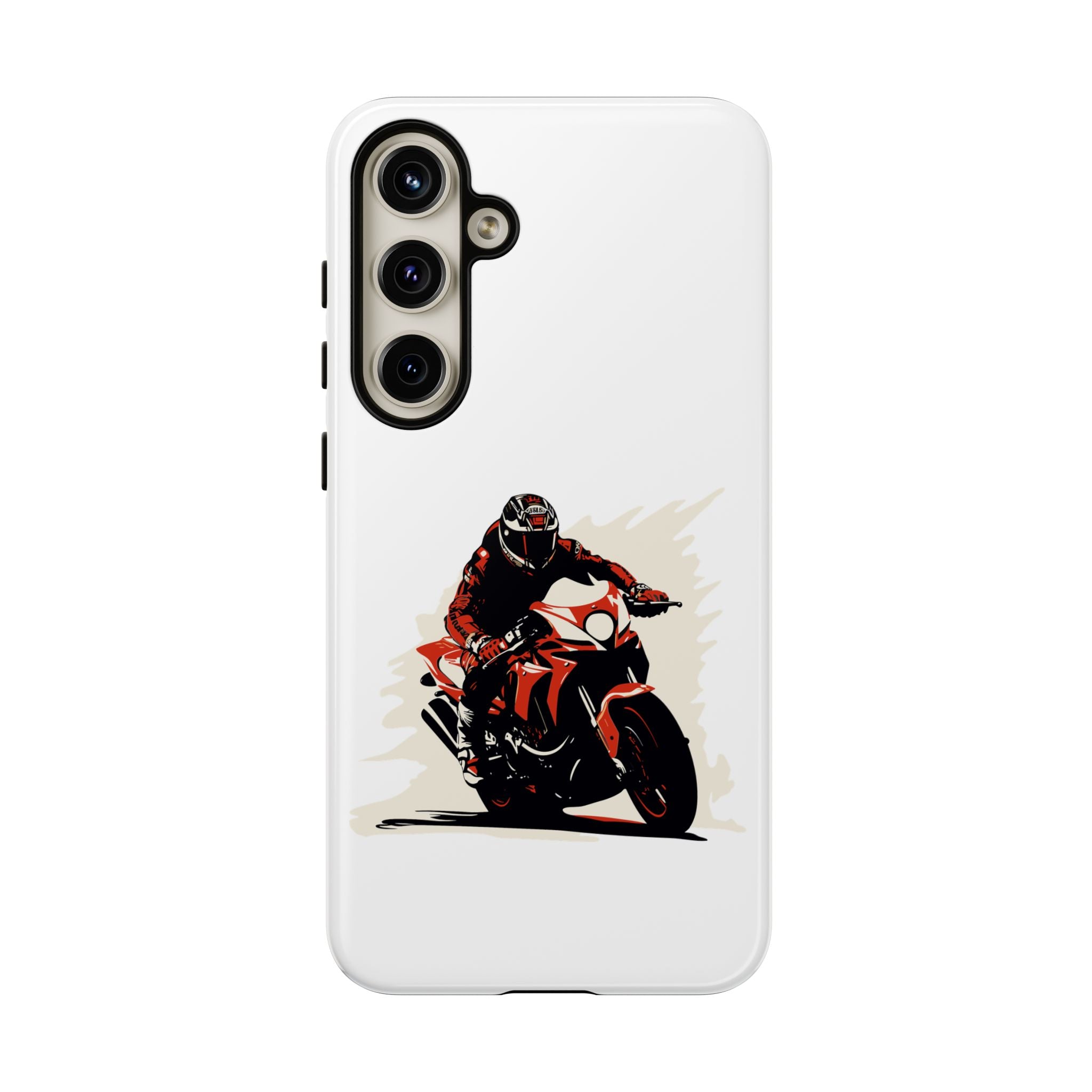 Motorcycle Phone Case, Tough Cases for Riders, Biker Accessory, Gifts for Motorcyclists, Red Bike Design