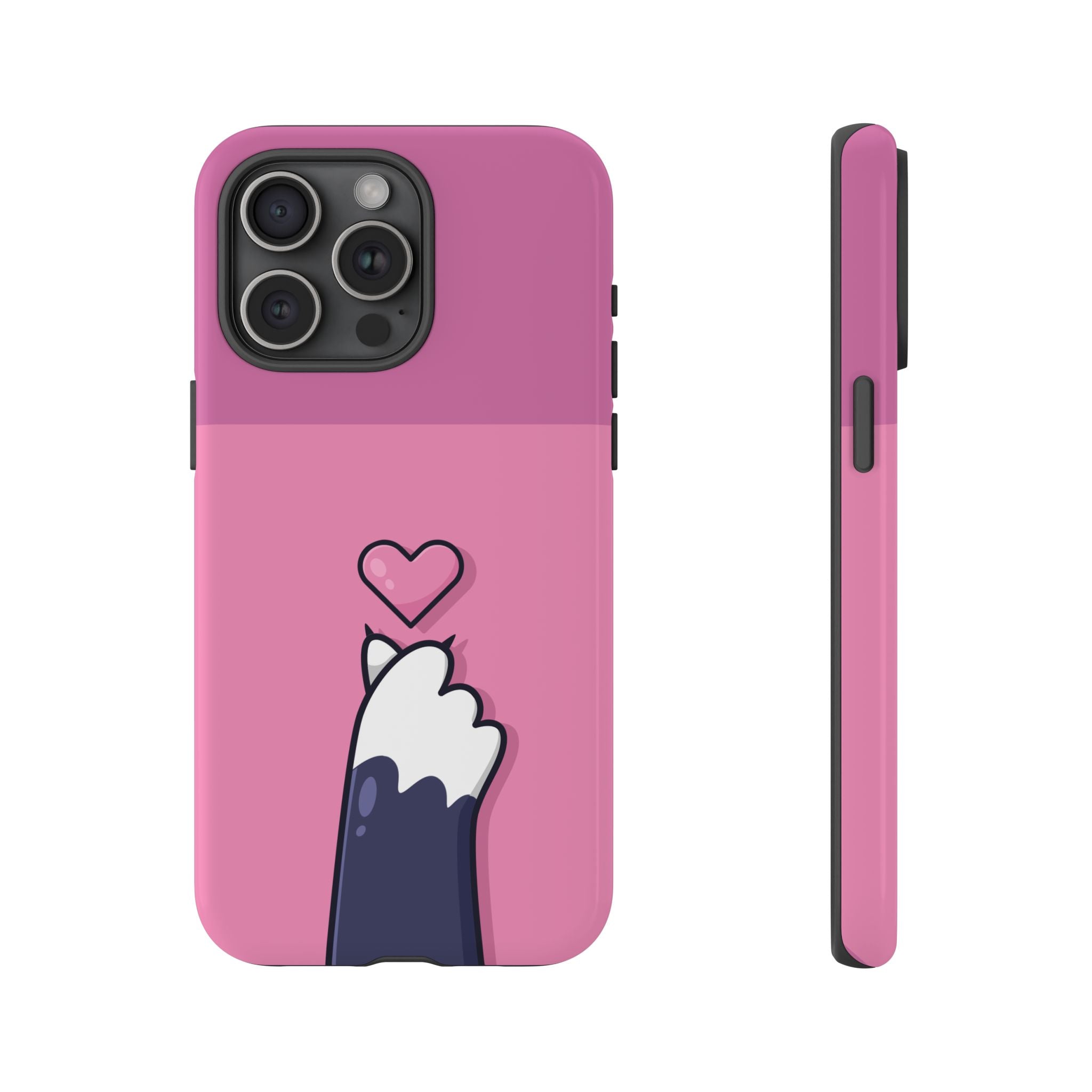 Cute Cat Paw Phone Case, Playful Pet Lover Gift, Animal Print Phone Cover, Heart Design Case, Fun Feminine Case, Kawaii Style