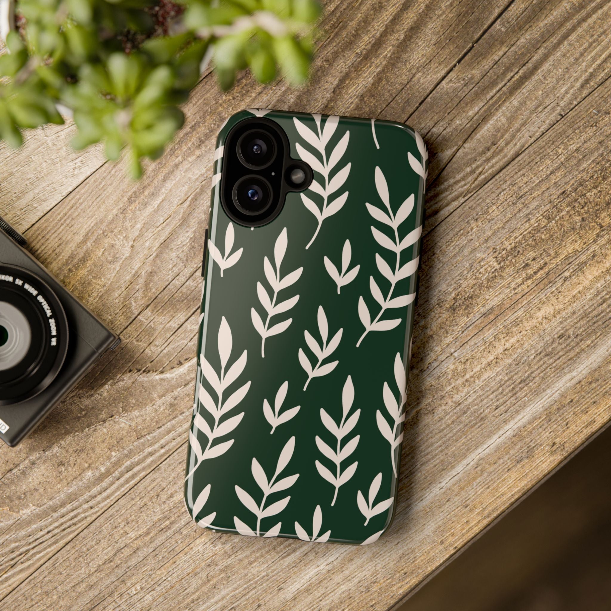 Leafy Phone Case, Tough Cases for Nature Lovers, Green Leaf Design, Eco-Friendly, Stylish Mobile Cover, Gift for Her