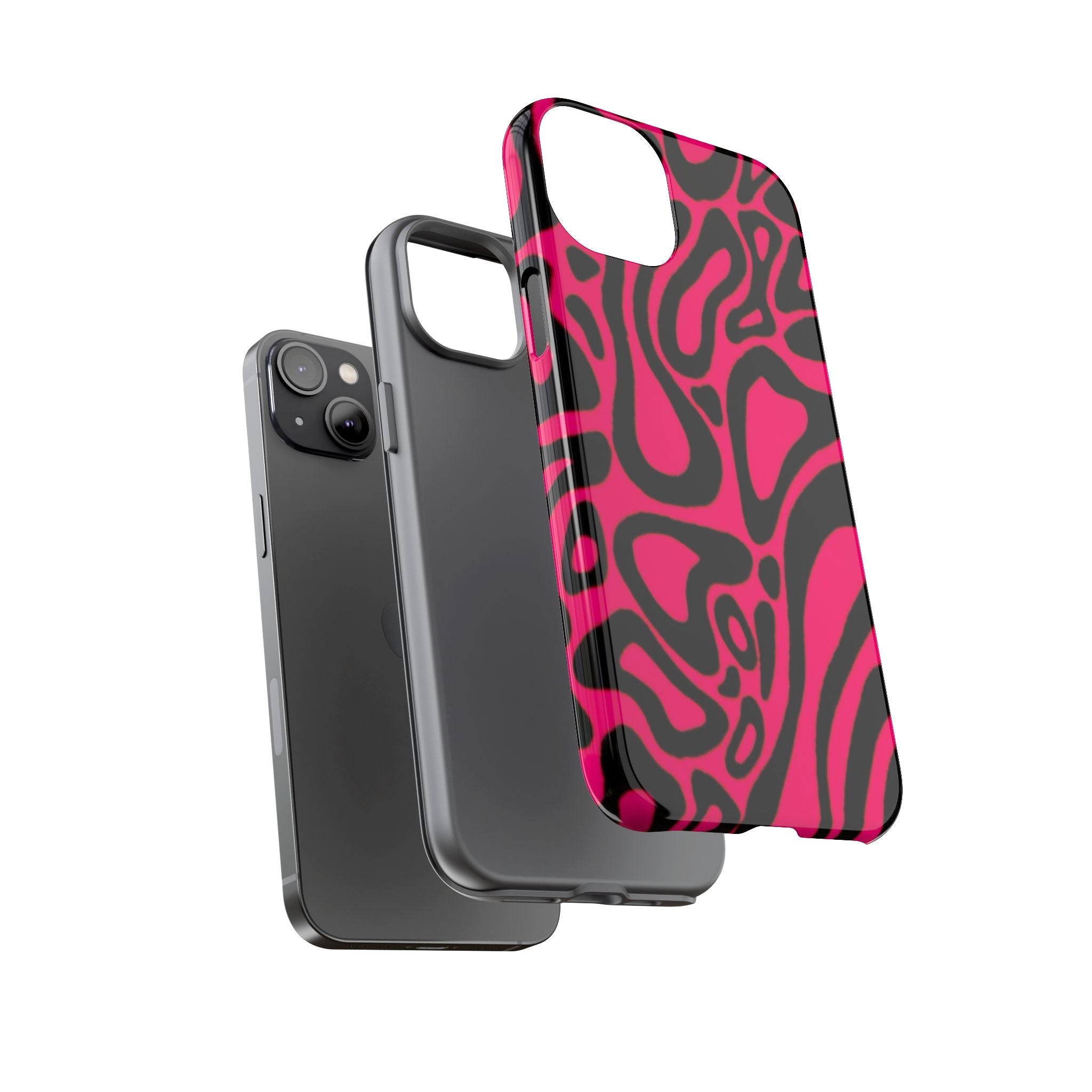 Bold Pink Patterned Phone Case, Stylish Tough Case, Trendy Accessory, Gift for Her, Tech Protection