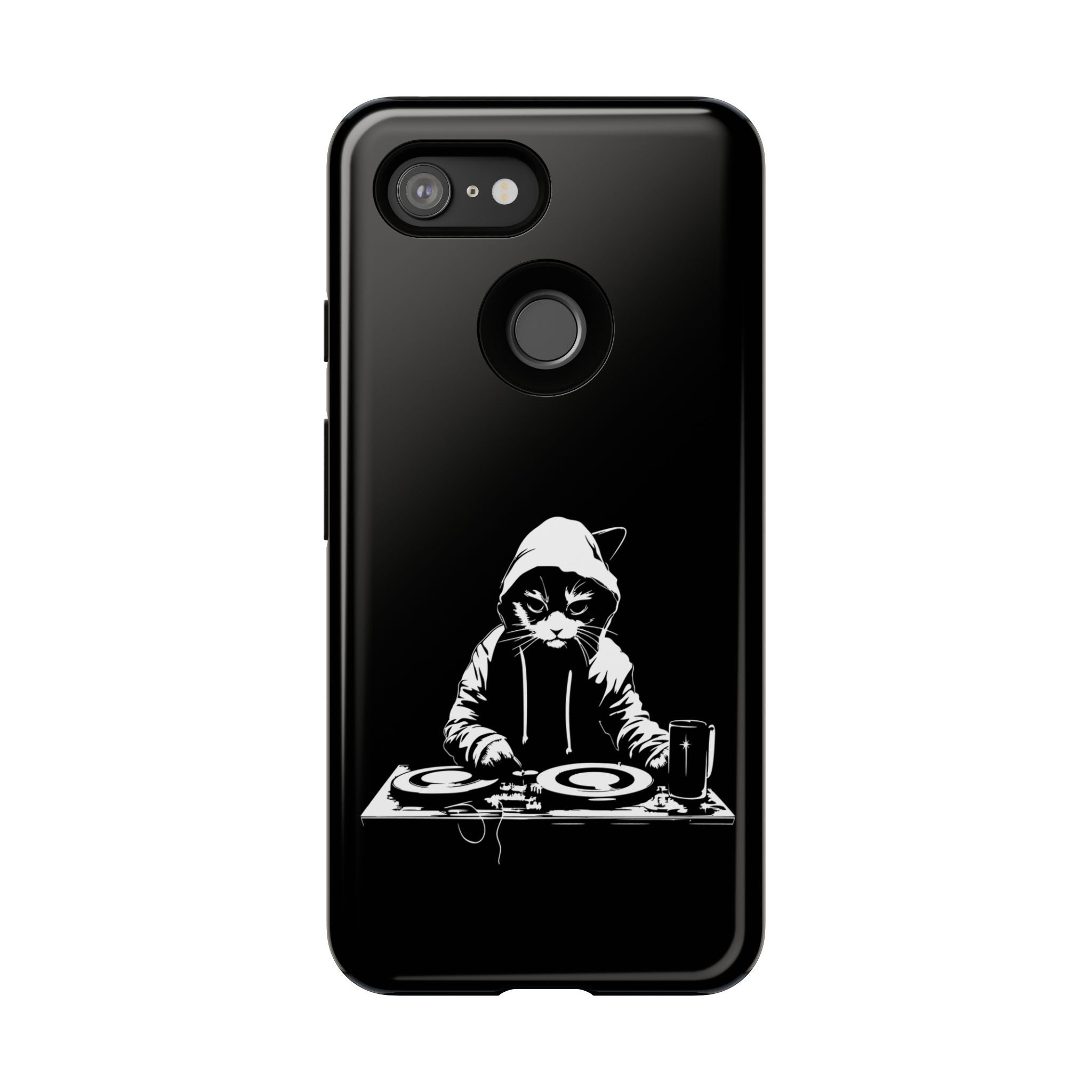 DJ Cat Phone Case, Tough Phone Cover, Pet Lover Gift, Music Enthusiast Accessory, Cute Cat Decor, Unique Case Design