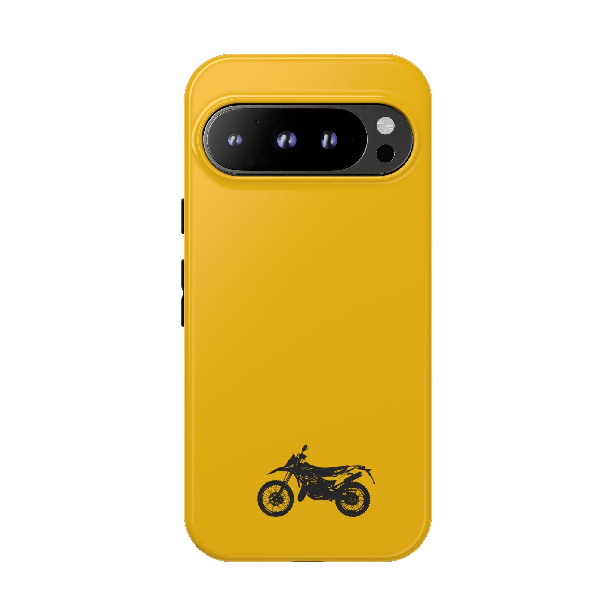 Motorcycle Phone Case, Tough Phone Cover, Gift for Bikers, Durable Tech Accessory, Yellow Motorcycle Design