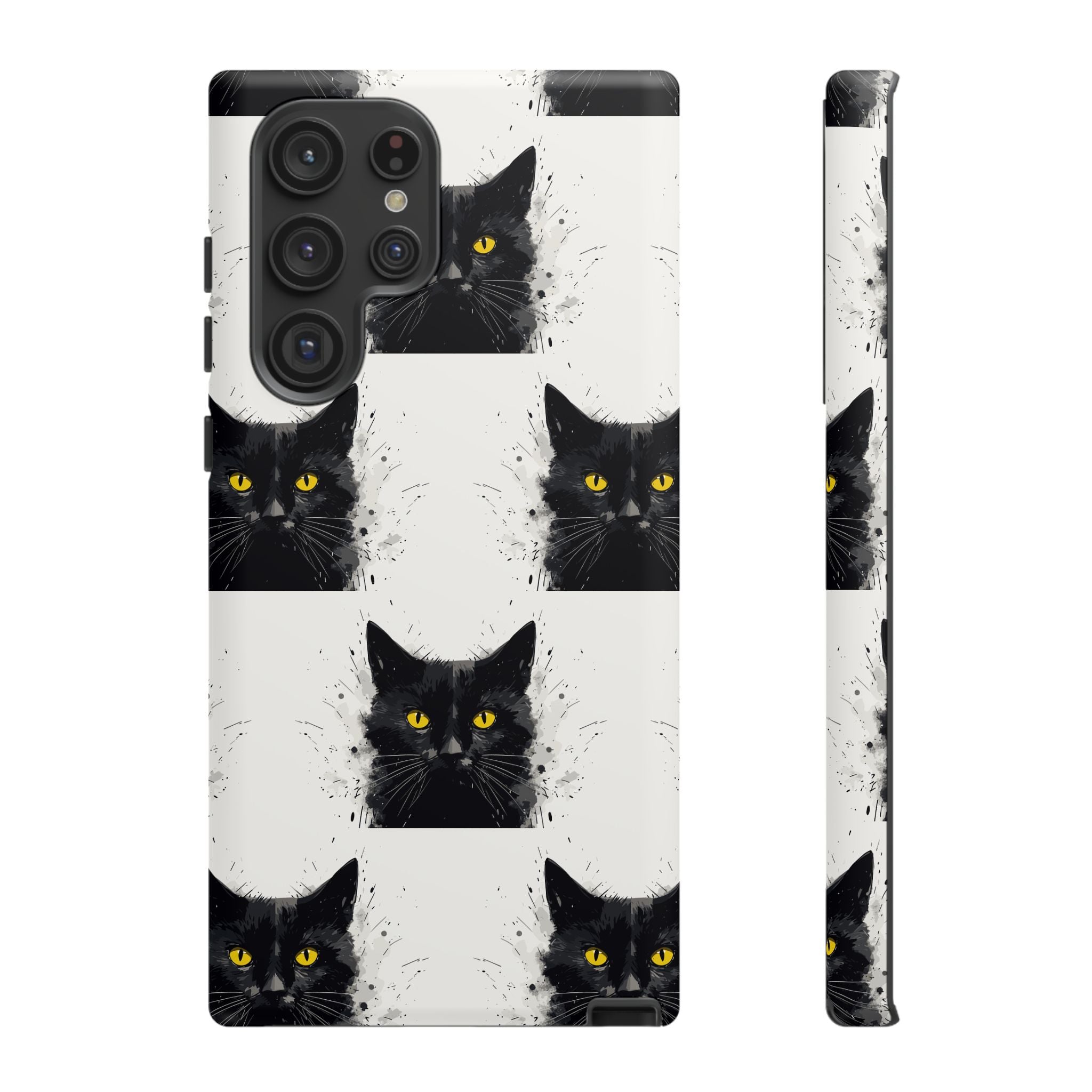 Black Cat Phone Case, Tough Cases, Cat Lover Gift, Unique Design, Halloween, Animal Accessories, Custom Phone Cover