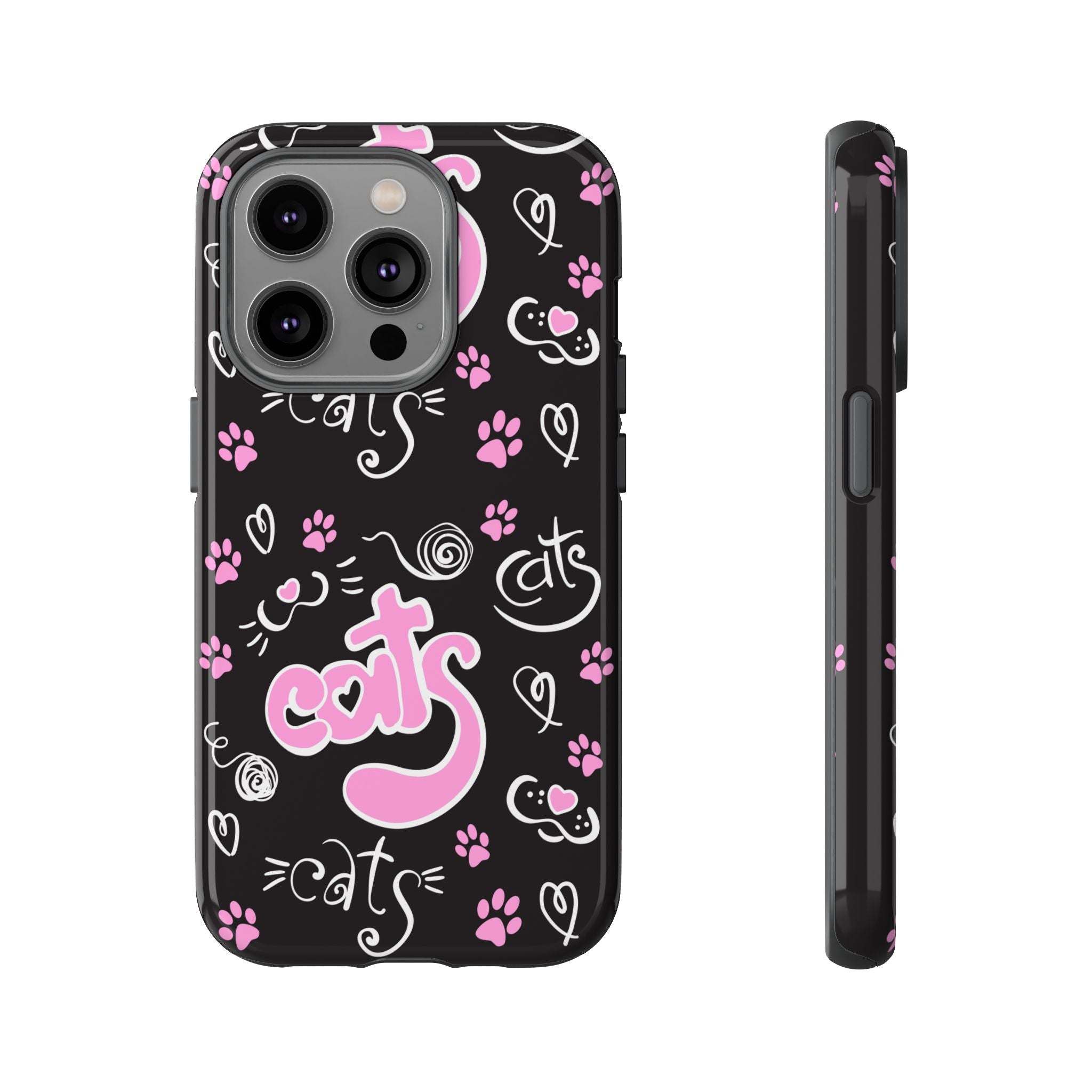 Cute Cat Print Phone Cases, Tough Cases for Cat Lovers, Pet Phone Cover, Gift for Cat Moms, Stylish Phone Accessories