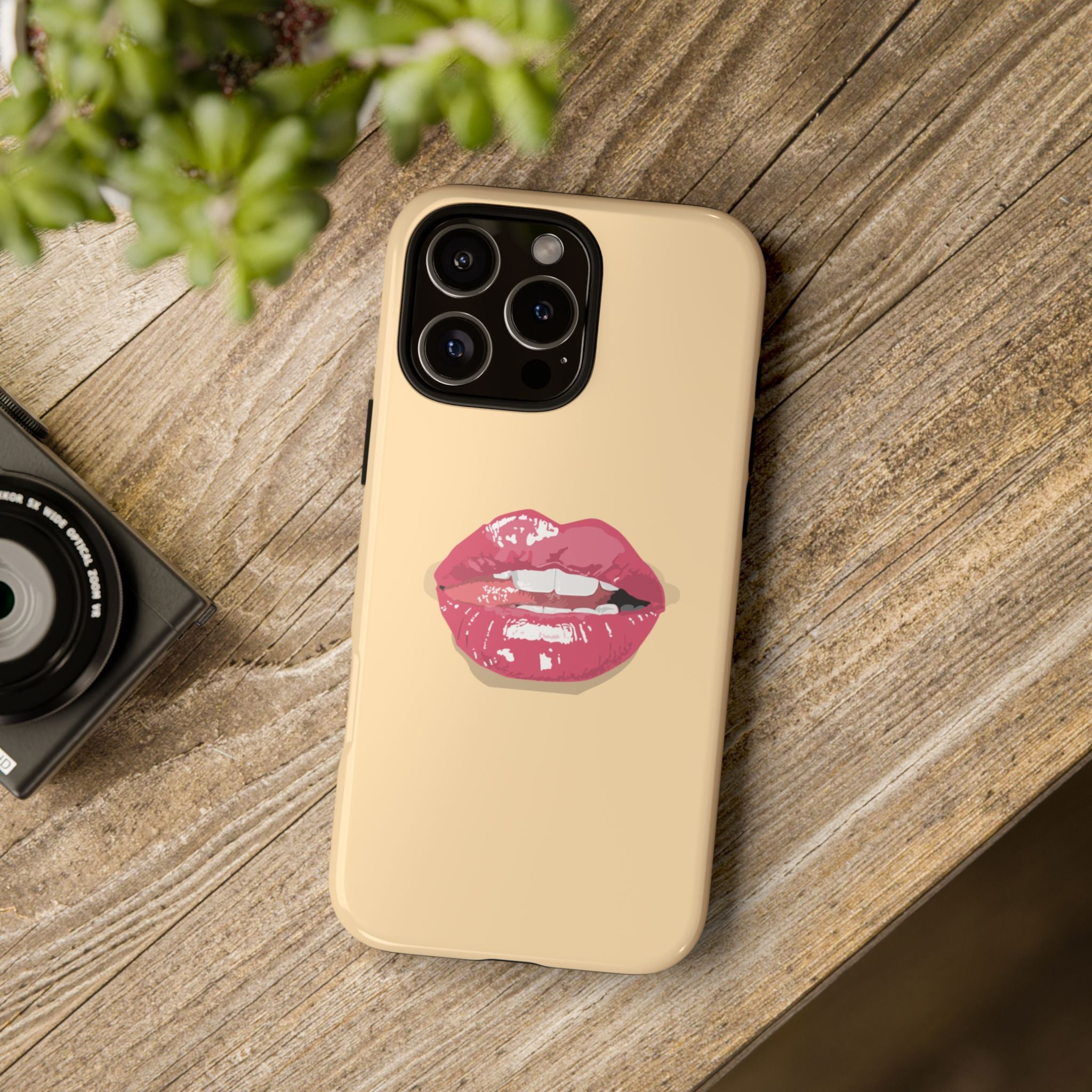 Stylish Phone Case with Lip Print, Trendy Mobile Cover, Fashion Accessory, Gift for Her, Cute Cell Phone Case