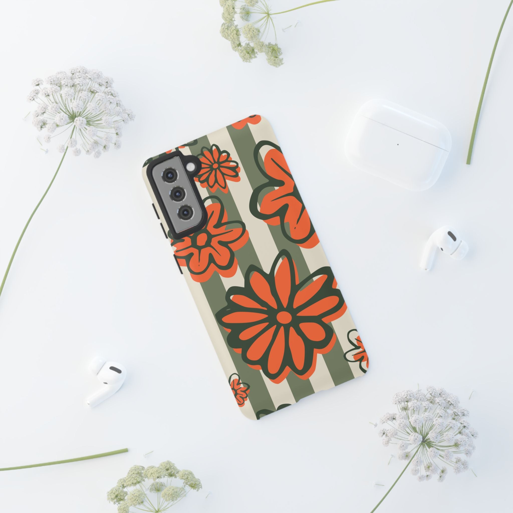Floral Tough Phone Case - Trendy Protector for Pet Lovers, Super Cute Gift, Floral Design, Stylish Phone Cover, Unique Accessory