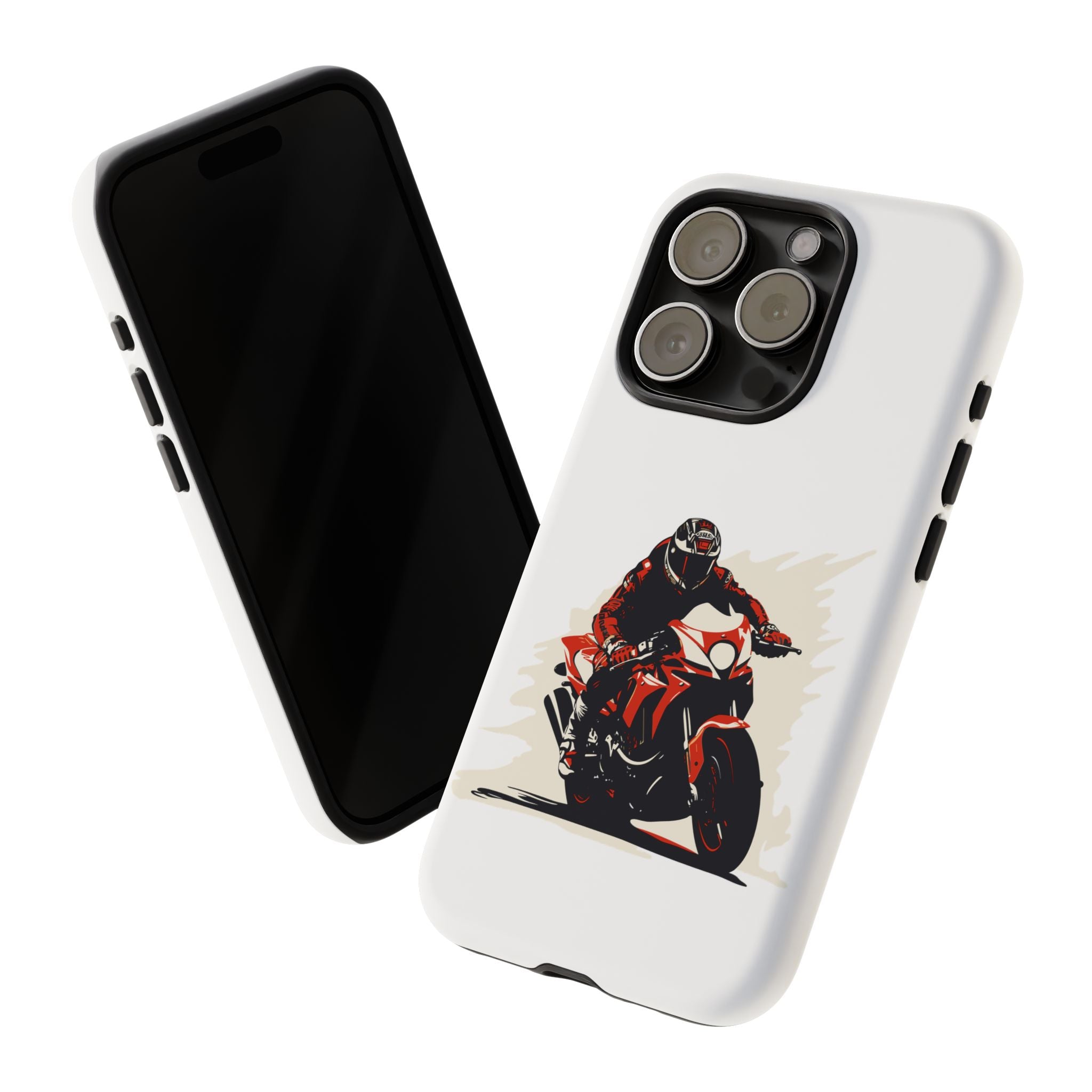 Motorcycle Phone Case, Tough Cases for Riders, Biker Accessory, Gifts for Motorcyclists, Red Bike Design
