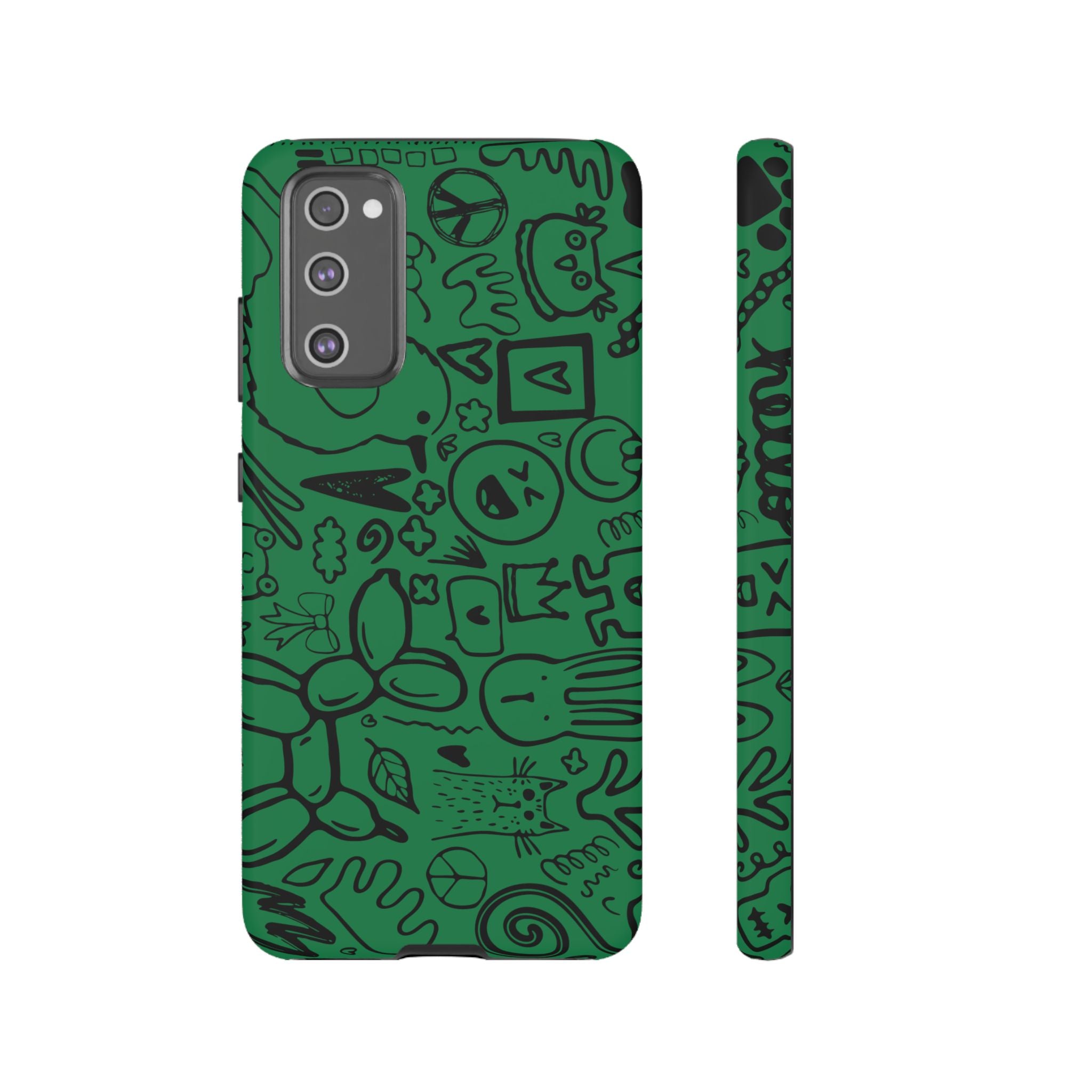Playful Phone Case, Vibrant Green Tough Case, Quirky Graphic Design, Unique Gift for Kids, Fun Accessories, Christmas, Birthday