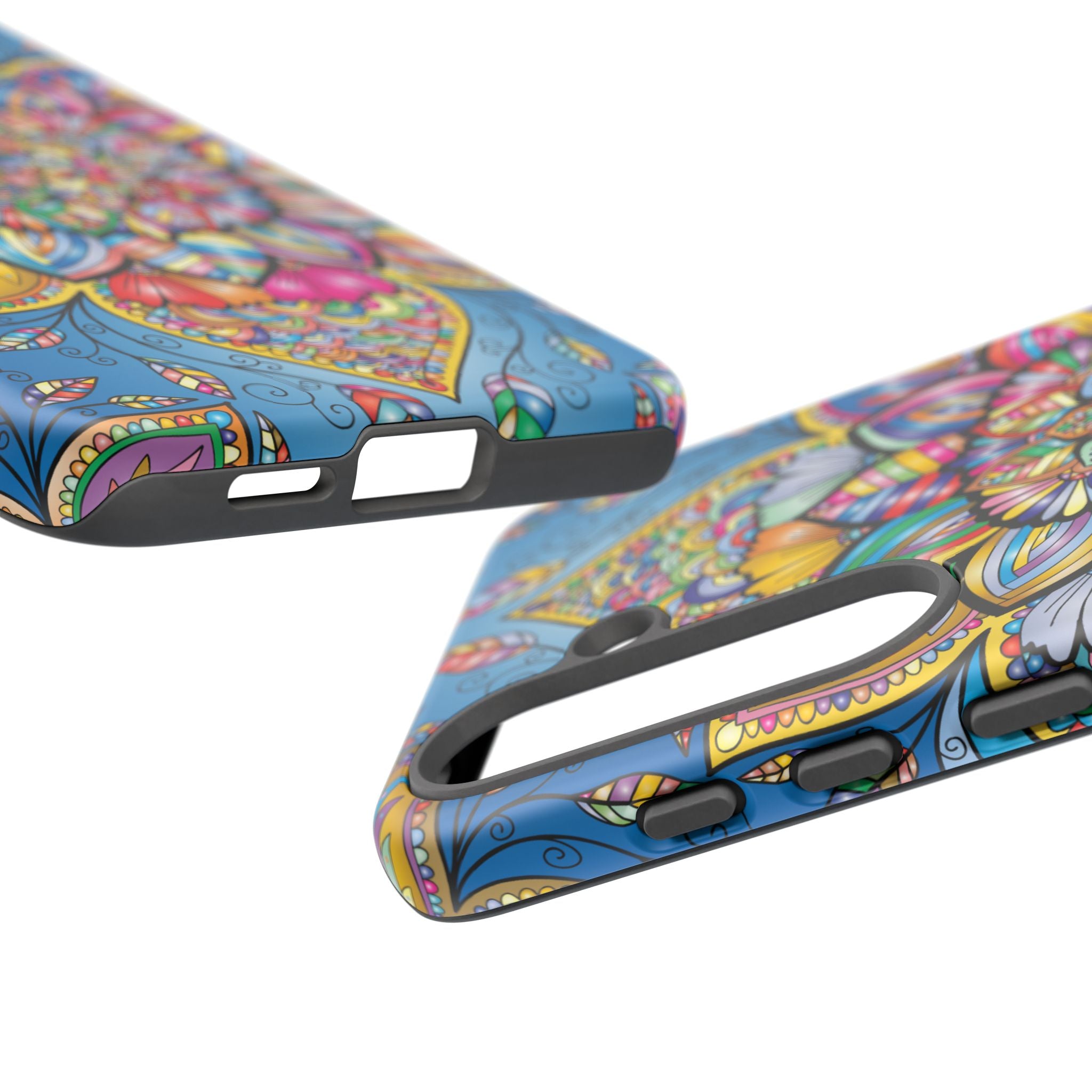 Vibrant Floral Phone Case, Tough Phone Cover, Colorful Mobile Accessory, Artistic Gift, Mandala Design, Everyday Use